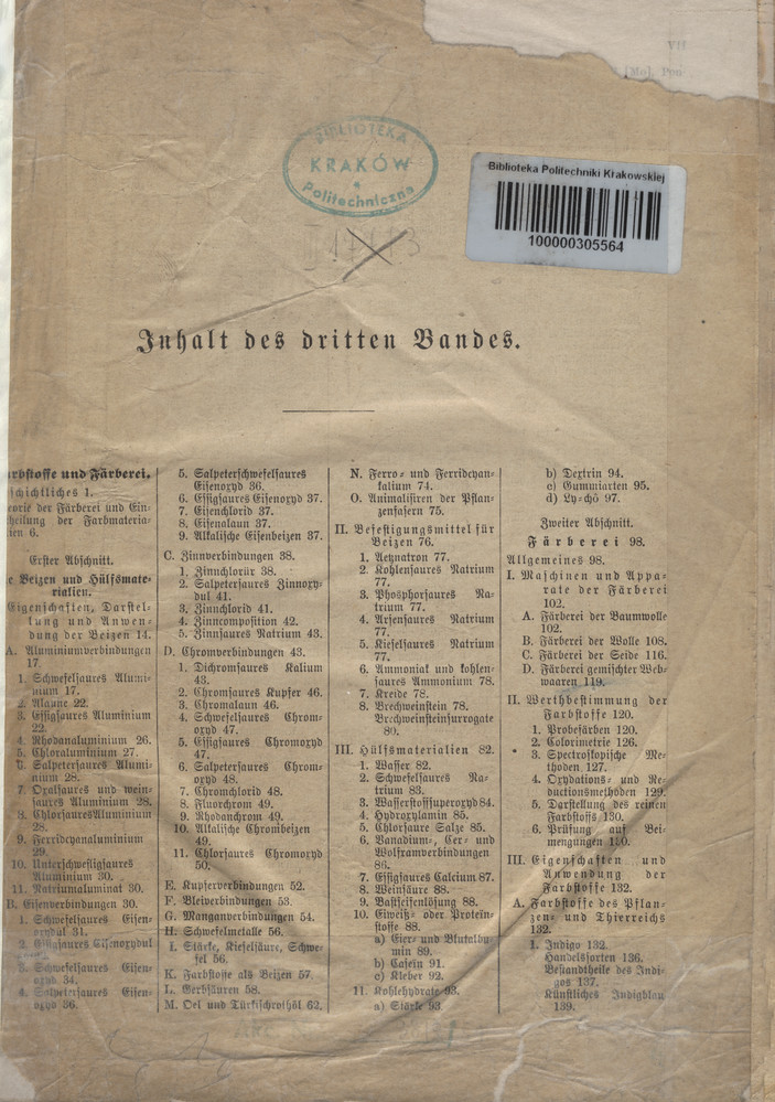 Encyklopädisches Handbuch der technischen Chemie. Bd. 3, Farbstoffe und Farberei - Gummi