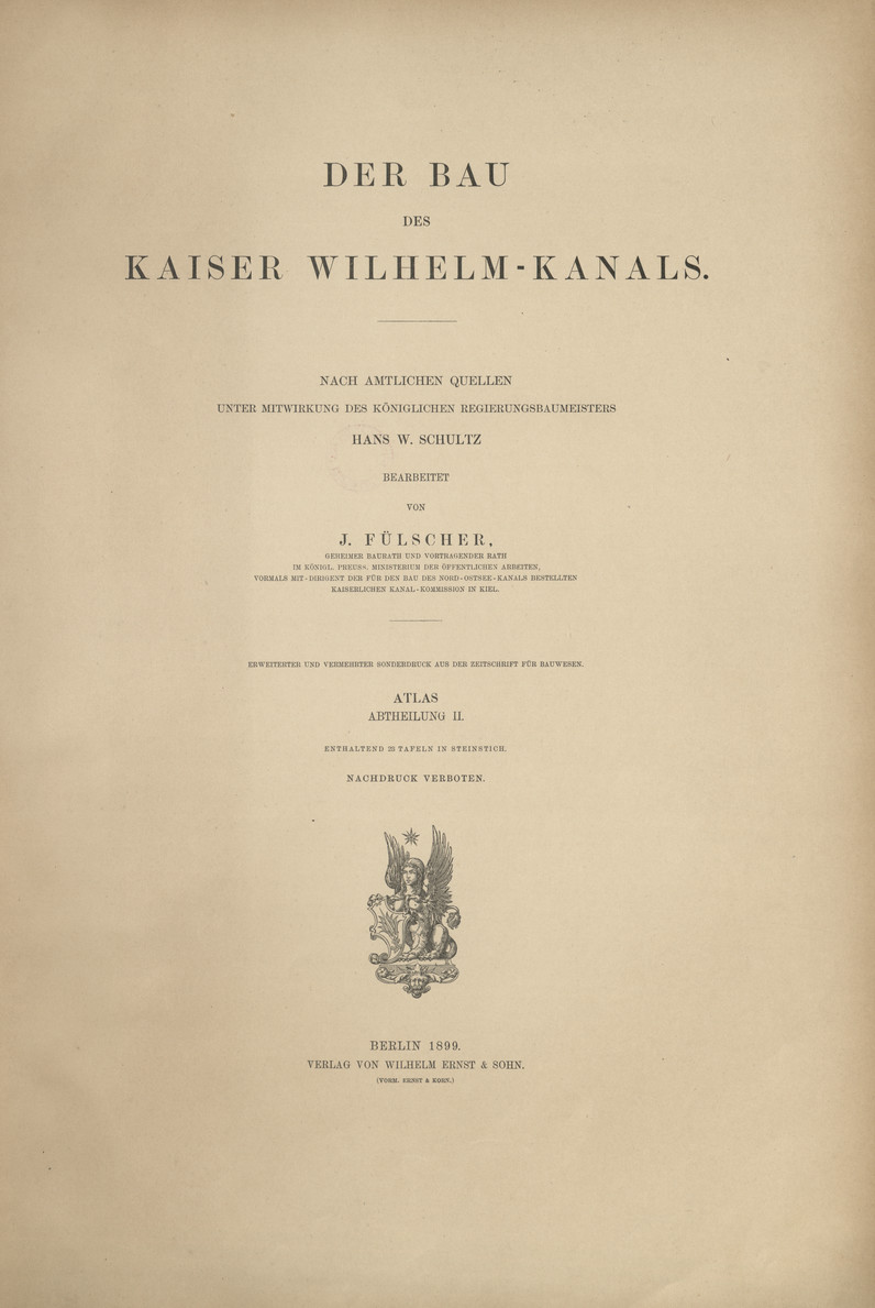 Der Bau des Kaiser Wilhelm-Kanals. Abt. 2, Atlas