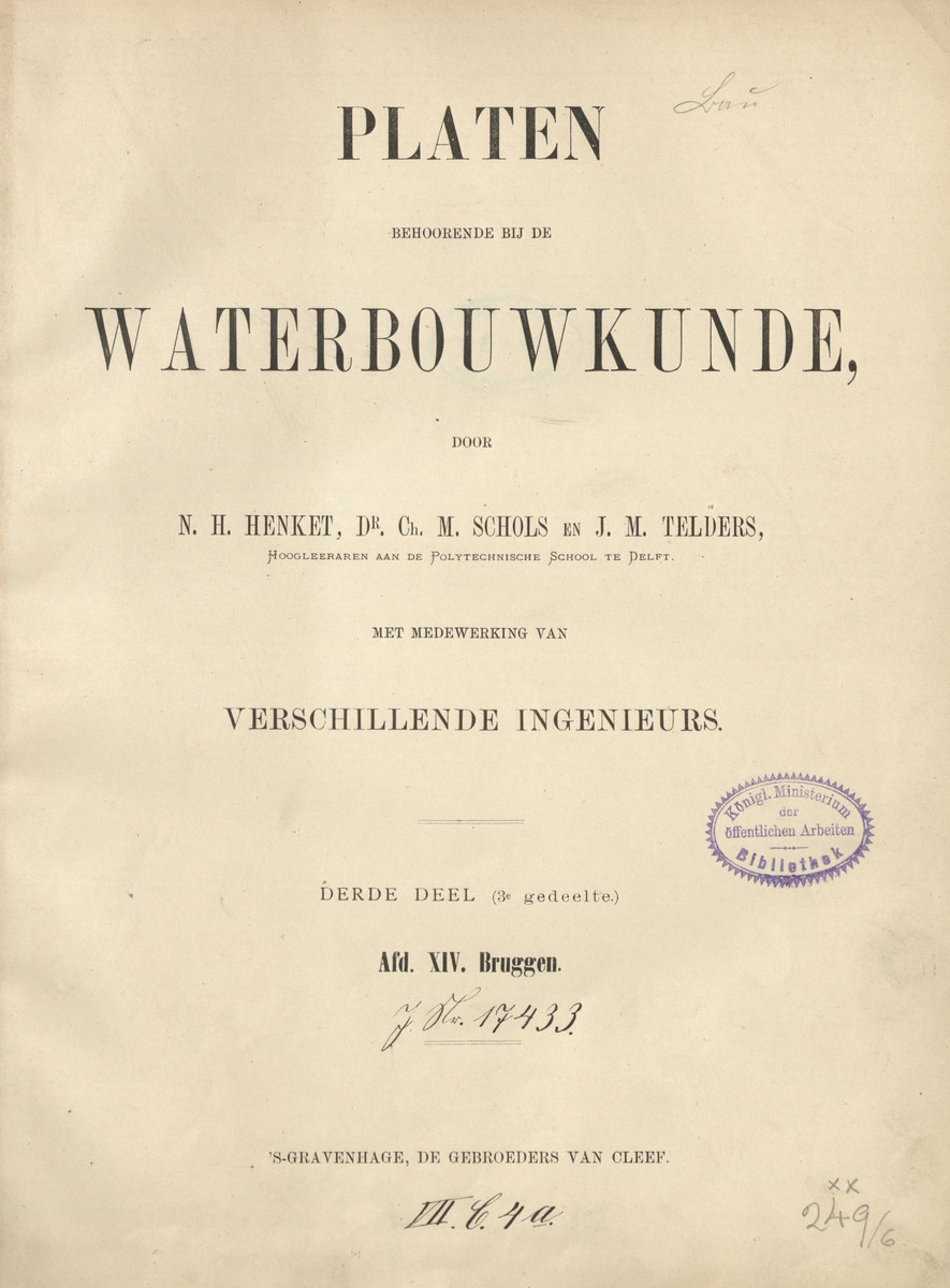 Platen behoorende bij de Waterbouwkunde. D. 3 (3e gedeelte), Afd. 14, Bruggen