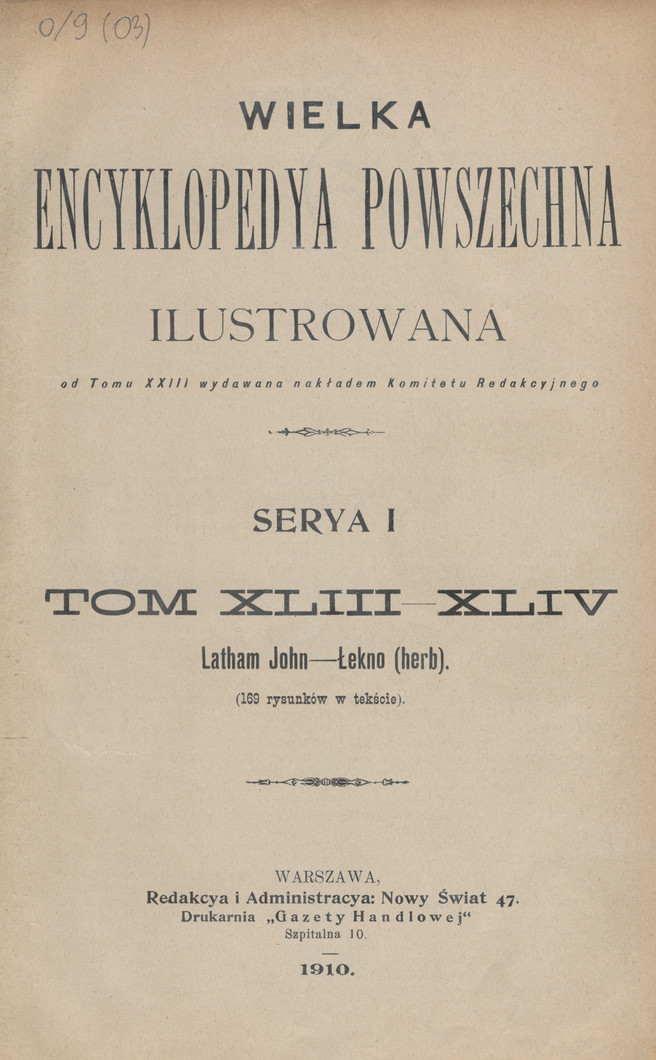 Wielka Encyklopedya Powszechna Ilustrowana. Serya 1, T. 43-44, Latham John - Łekno (herb)