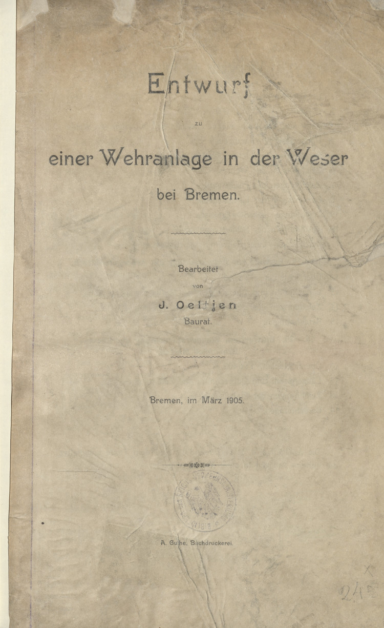 Entwurf zu einer Wehranlage in der Weser bei Bremen