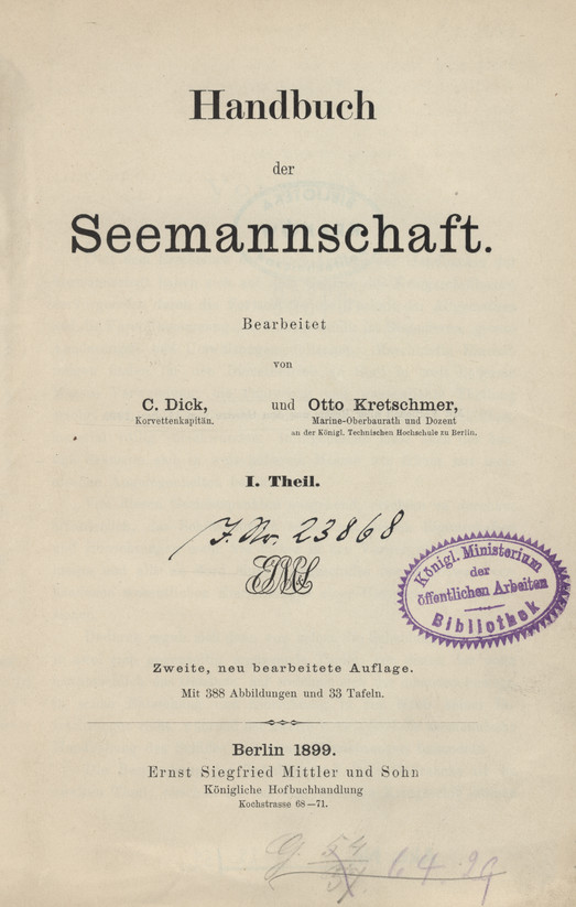 Handbuch der Seemannschaft. T. 1