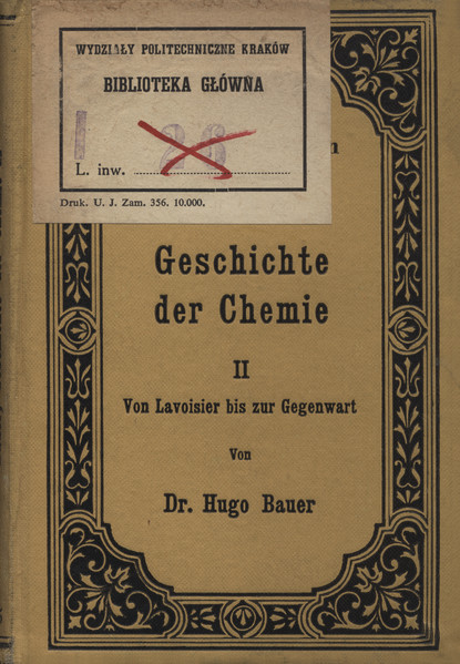 Geschichte der Chemie. 2, Von Lavoisier bis zur Gegenwart