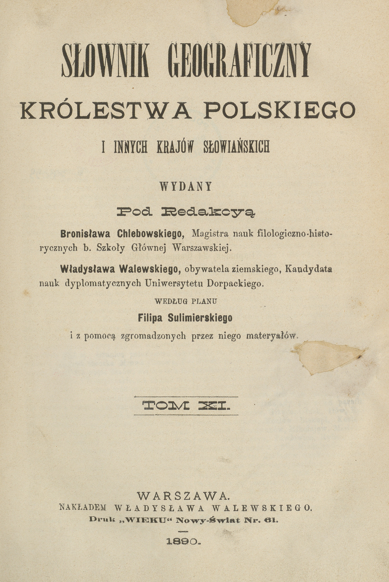 Słownik geograficzny Królestwa Polskiego i innych krajów słowiańskich. T. 11, [Sochaczew - Szlubowska Wola]