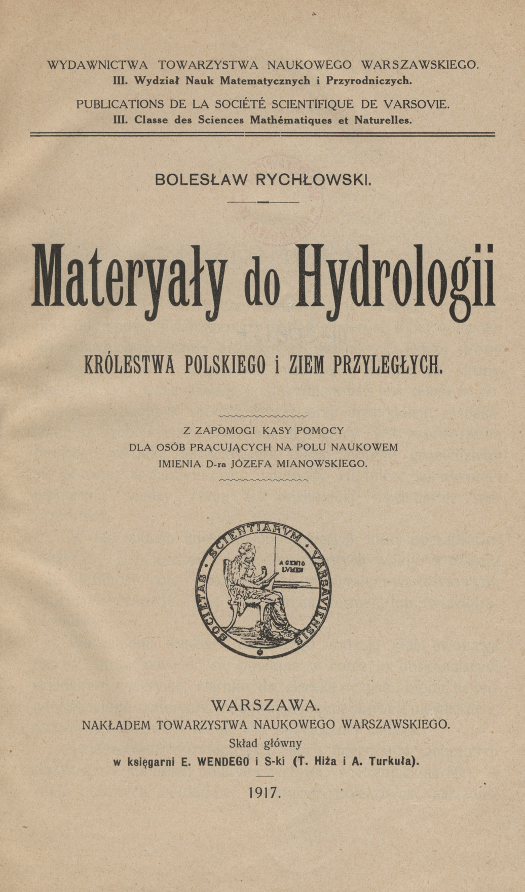 Materyały do hydrologii Królestwa Polskiego i ziem przyległych