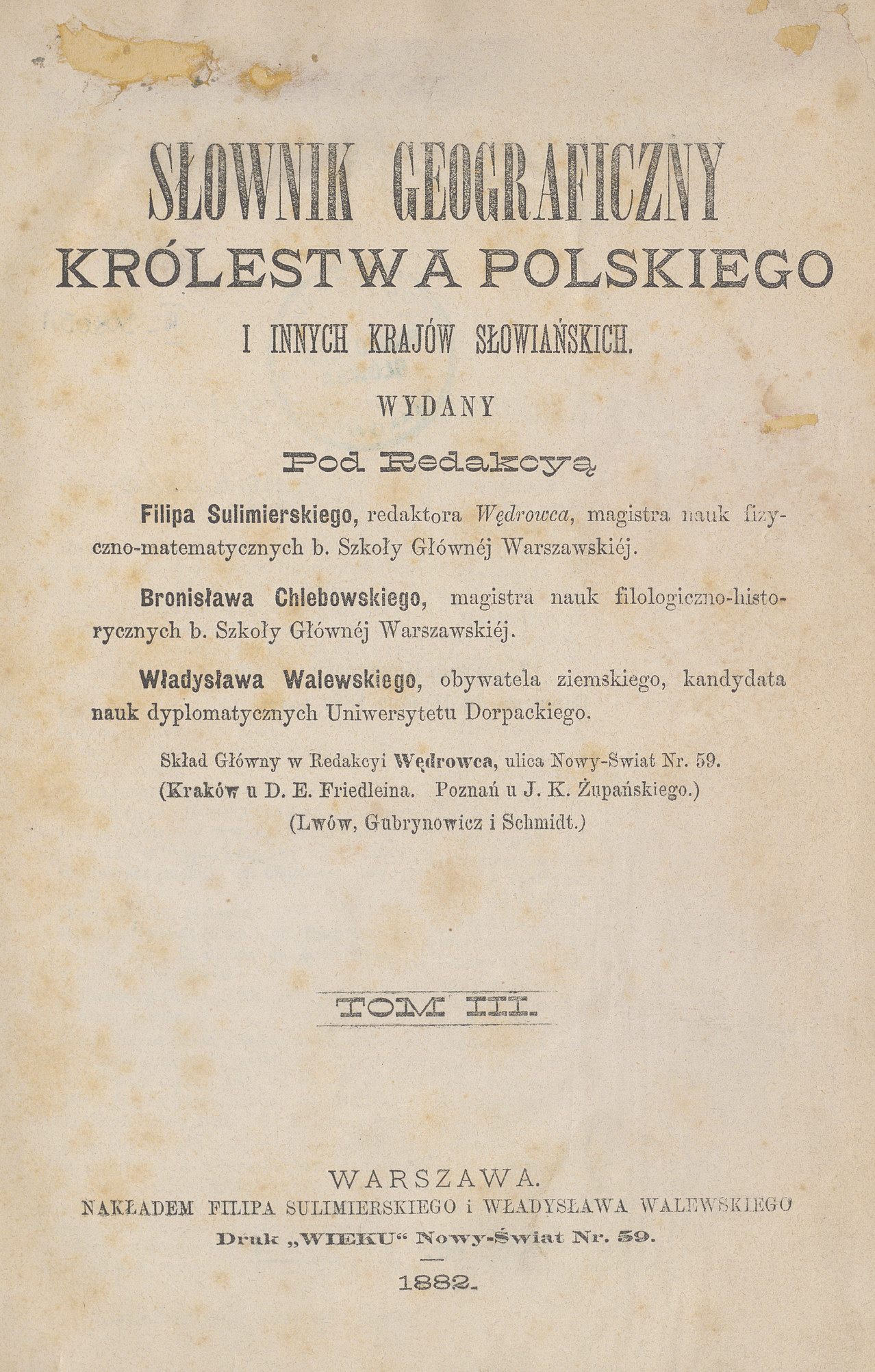 Słownik geograficzny Królestwa Polskiego i innych krajów słowiańskich. T. 3, [H - K]