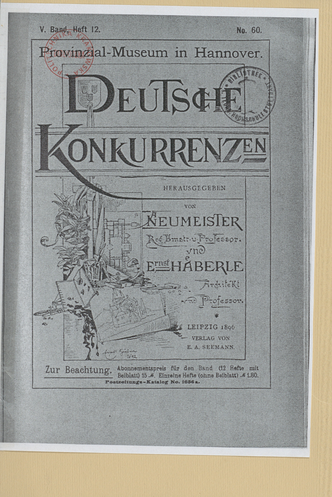 Deutsche Konkurrenzen, V. Band, Heft 12, No. 60