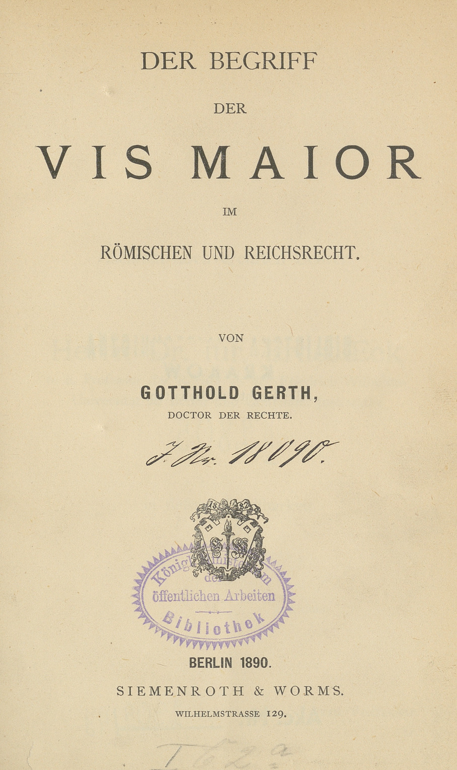 Der Begriff der Vis Maior im römischen und Reichsrecht