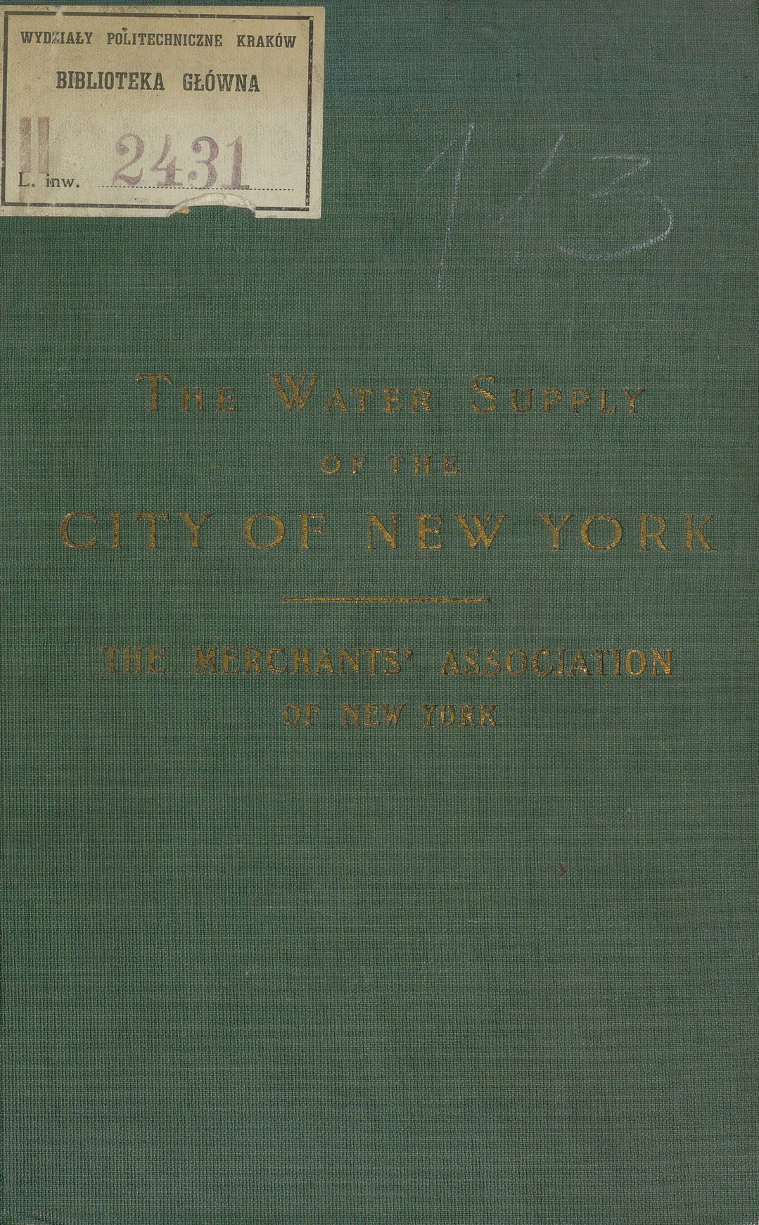 An inquiry into the conditions relating to the water-supply of the City of New York