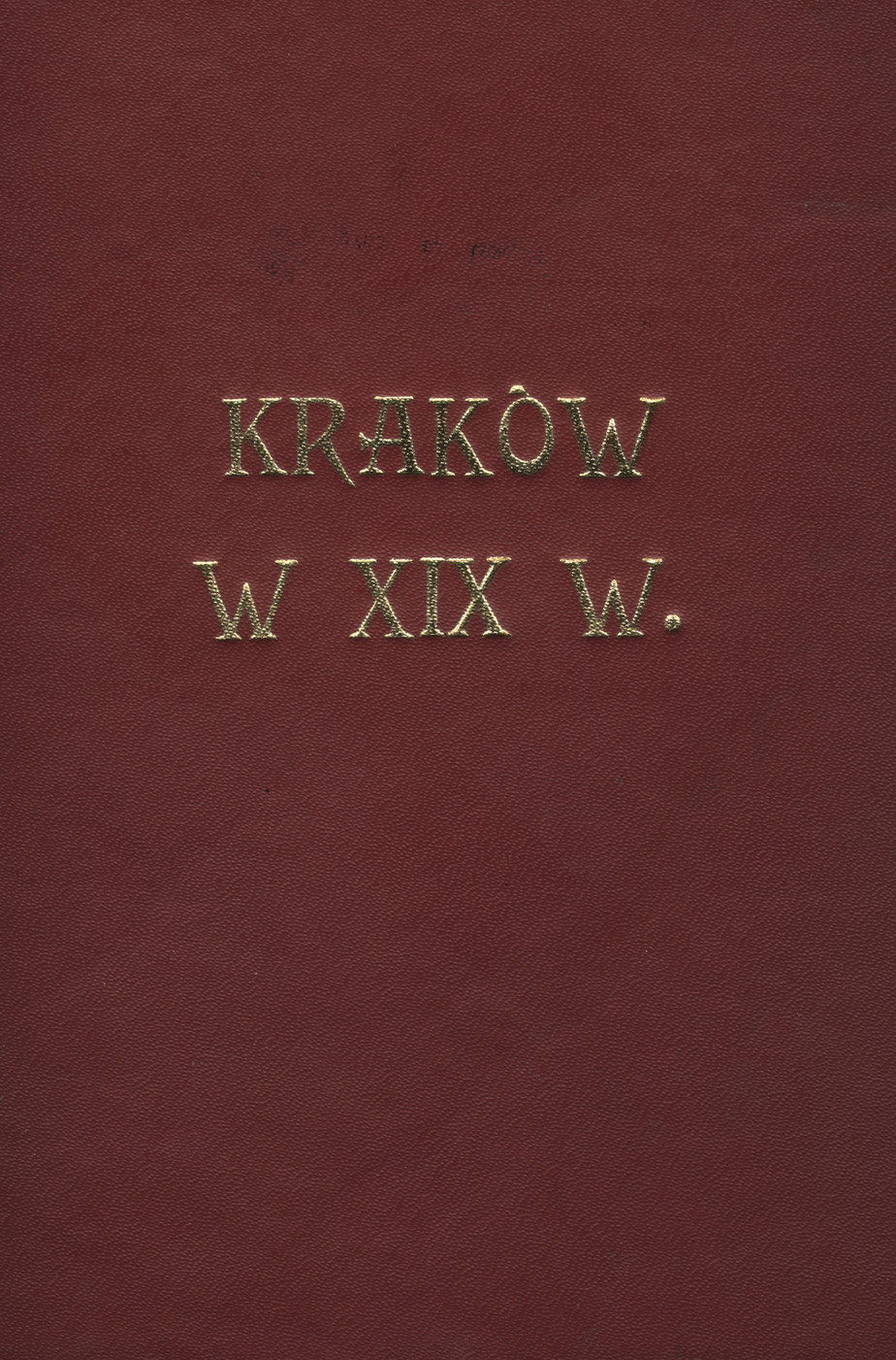 Kraków w XIX w. T. 1.