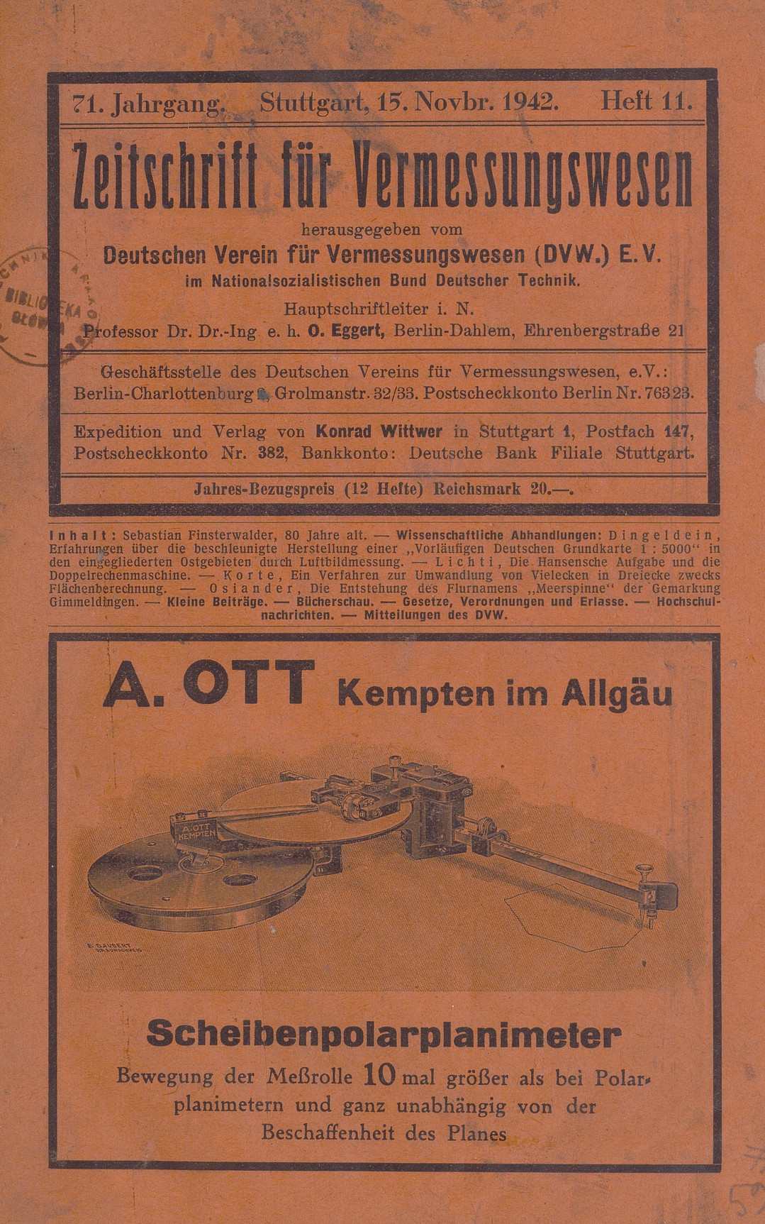 Zeitschrift für Vermessungswesen, Heft 11, 71. Jahrgang