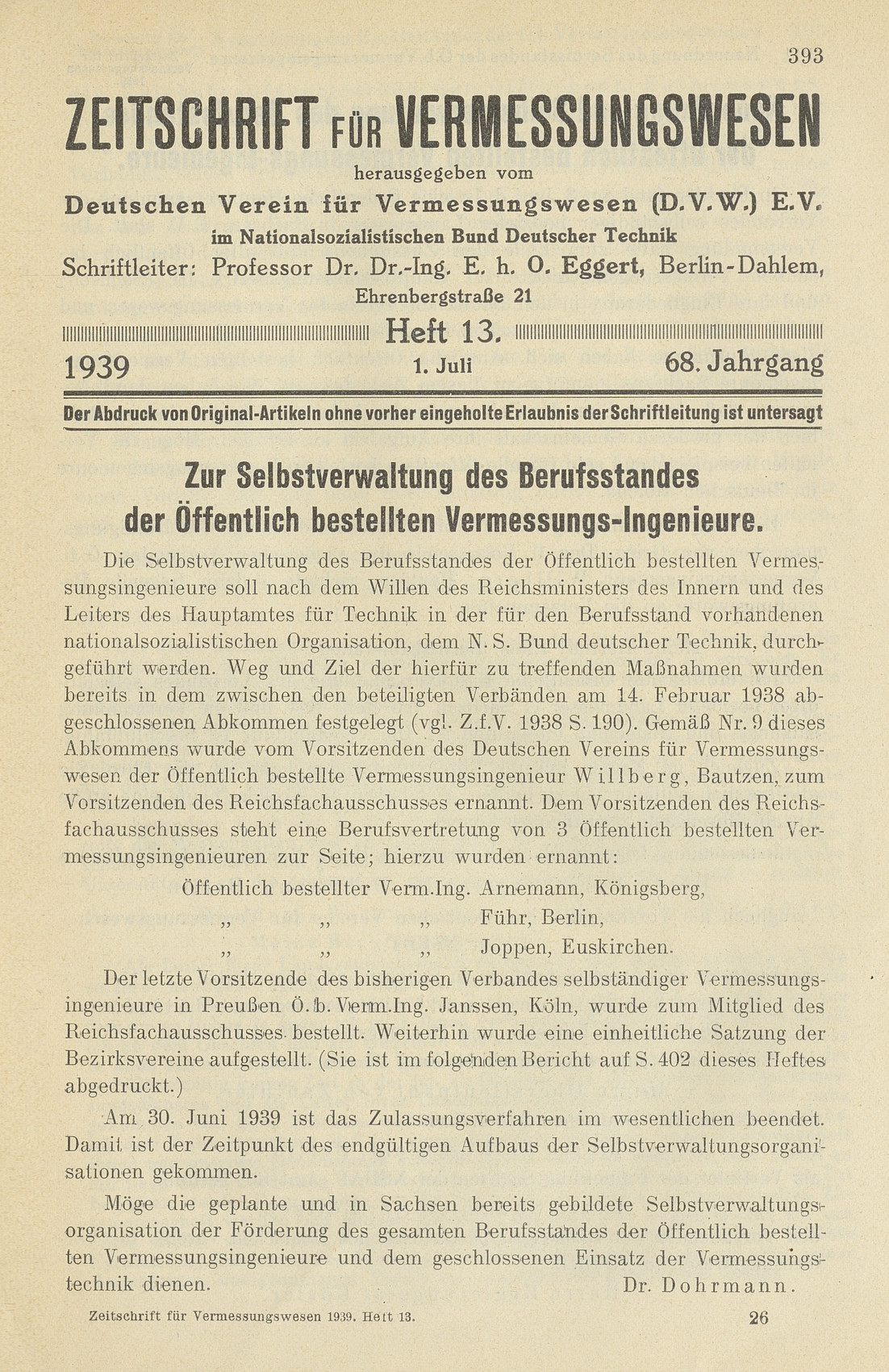 Zeitschrift für Vermessungswesen, Heft 13, 68. Jahrgang
