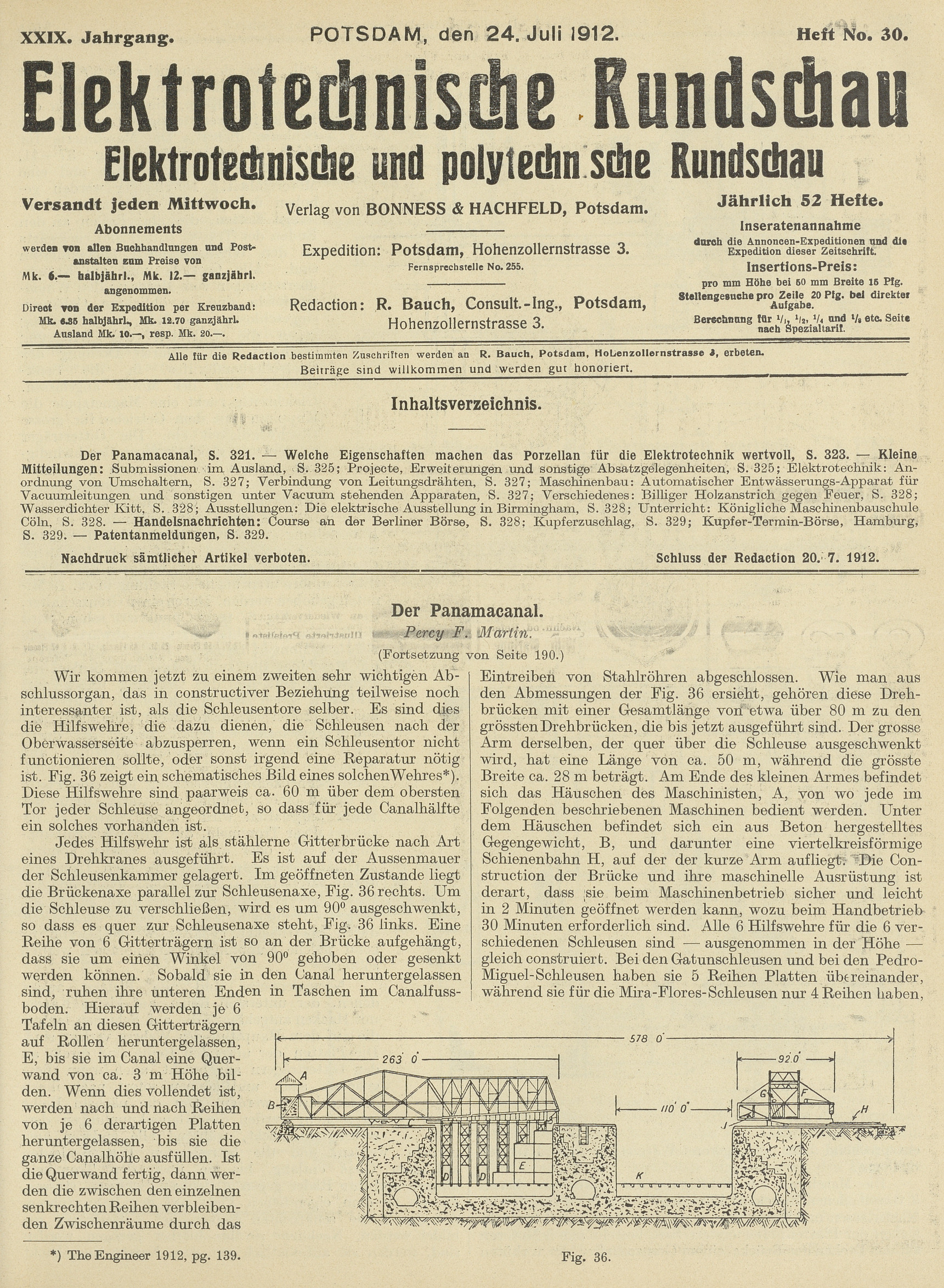 Elektrotechnische Rundschau : Elektrotechnische und polytechnische Rundschau, XXIX. Jahrgang, Heft No. 30