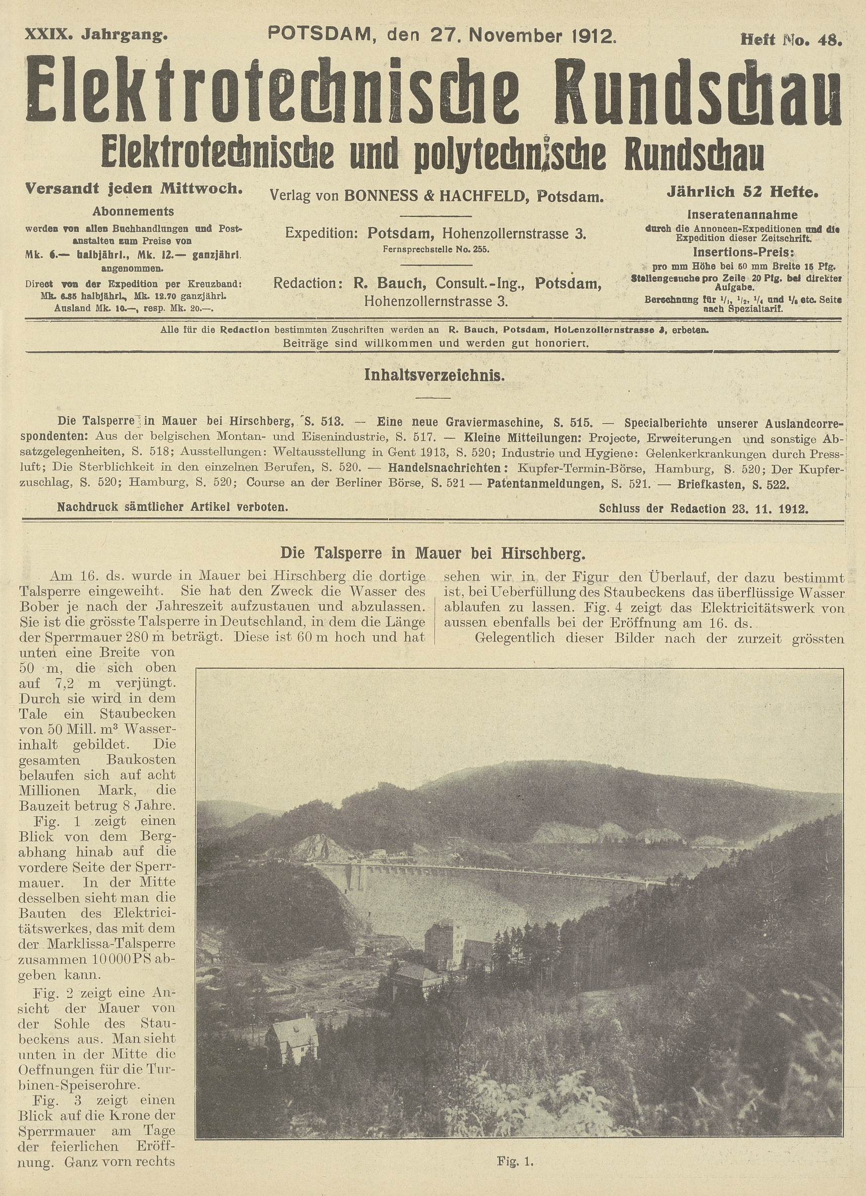 Elektrotechnische Rundschau : Elektrotechnische und polytechnische Rundschau, XXIX. Jahrgang, Heft No. 48