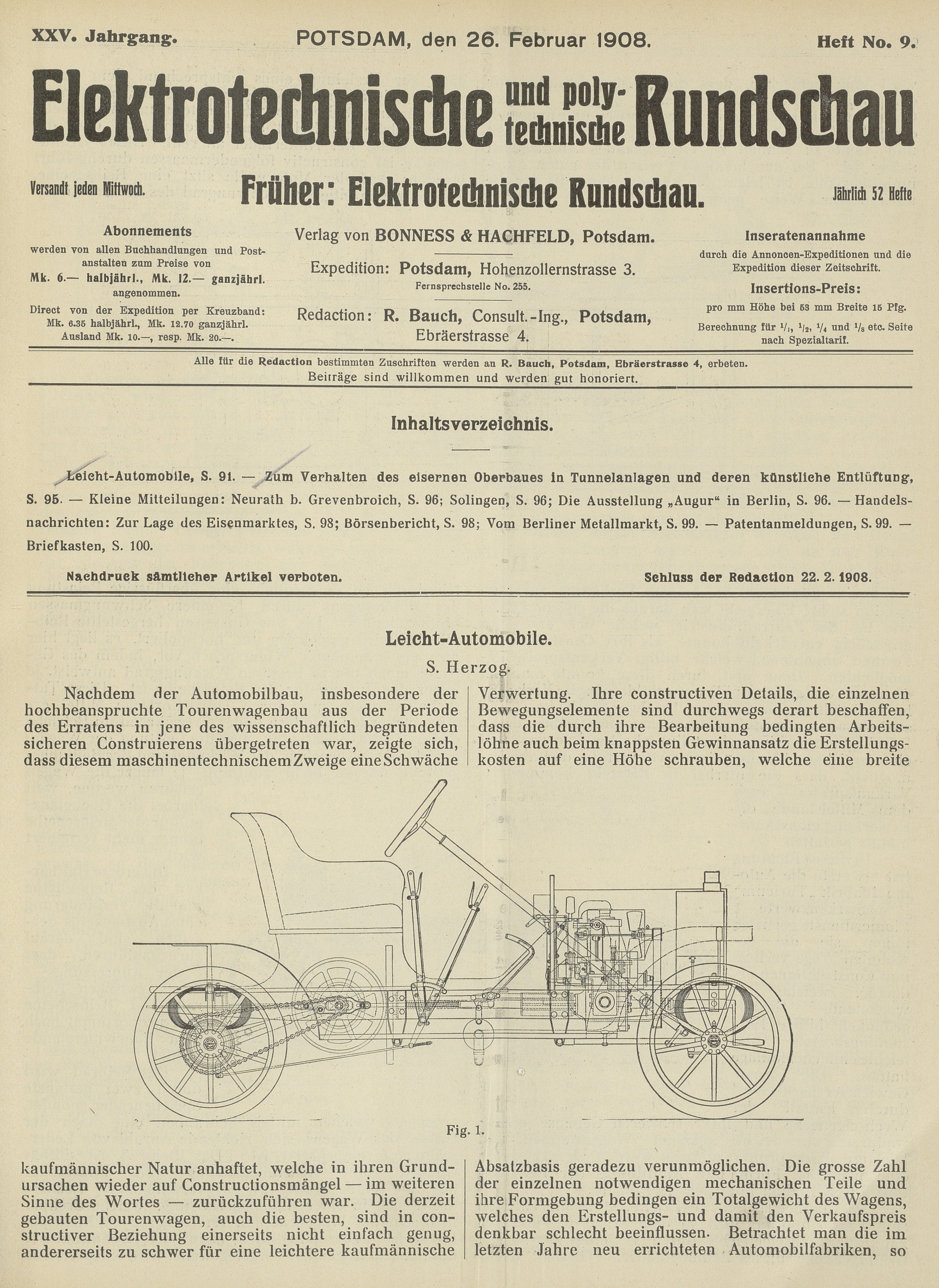Elektrotechnische und polytechnische Rundschau, XXV. Jahrgang, Heft No. 9