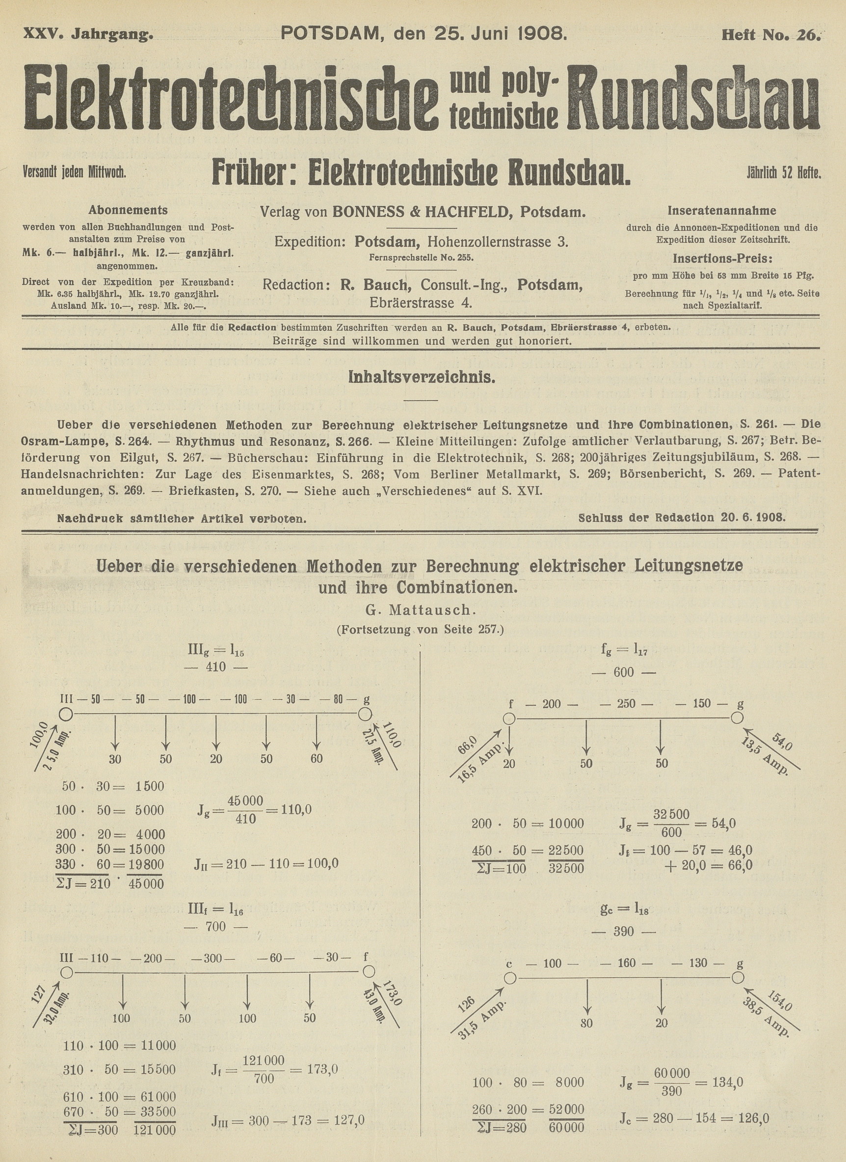 Elektrotechnische und polytechnische Rundschau, XXV. Jahrgang, Heft No. 26