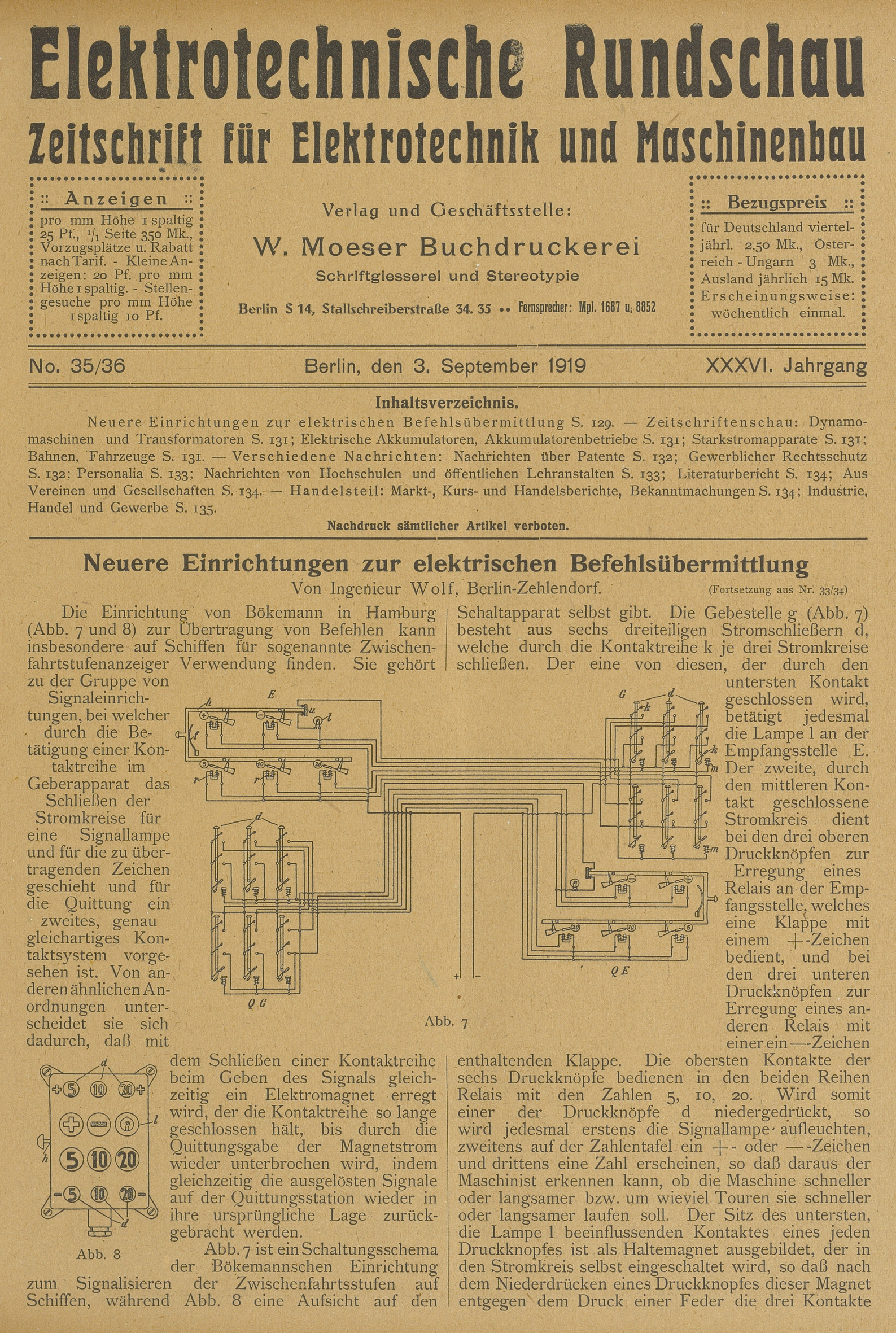 hnische Rundschau : Zeitschrift für Elektrotechnik und Maschinenbau + Polytechnische Rundschau, No. 35/36, XXXVI. Jahrgang