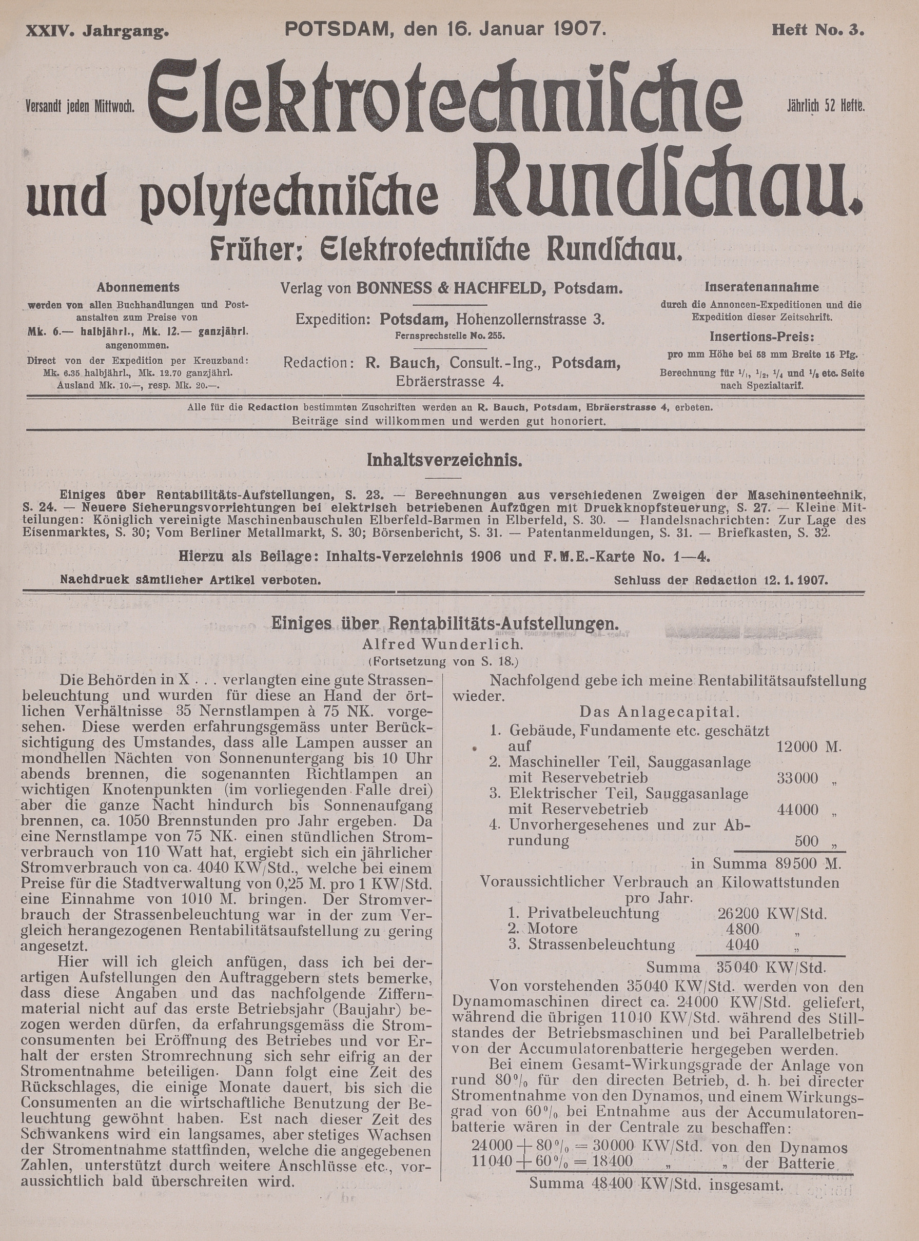 Elektrotechnische und polytechnische Rundschau, XXIV. Jahrgang, Heft No. 3