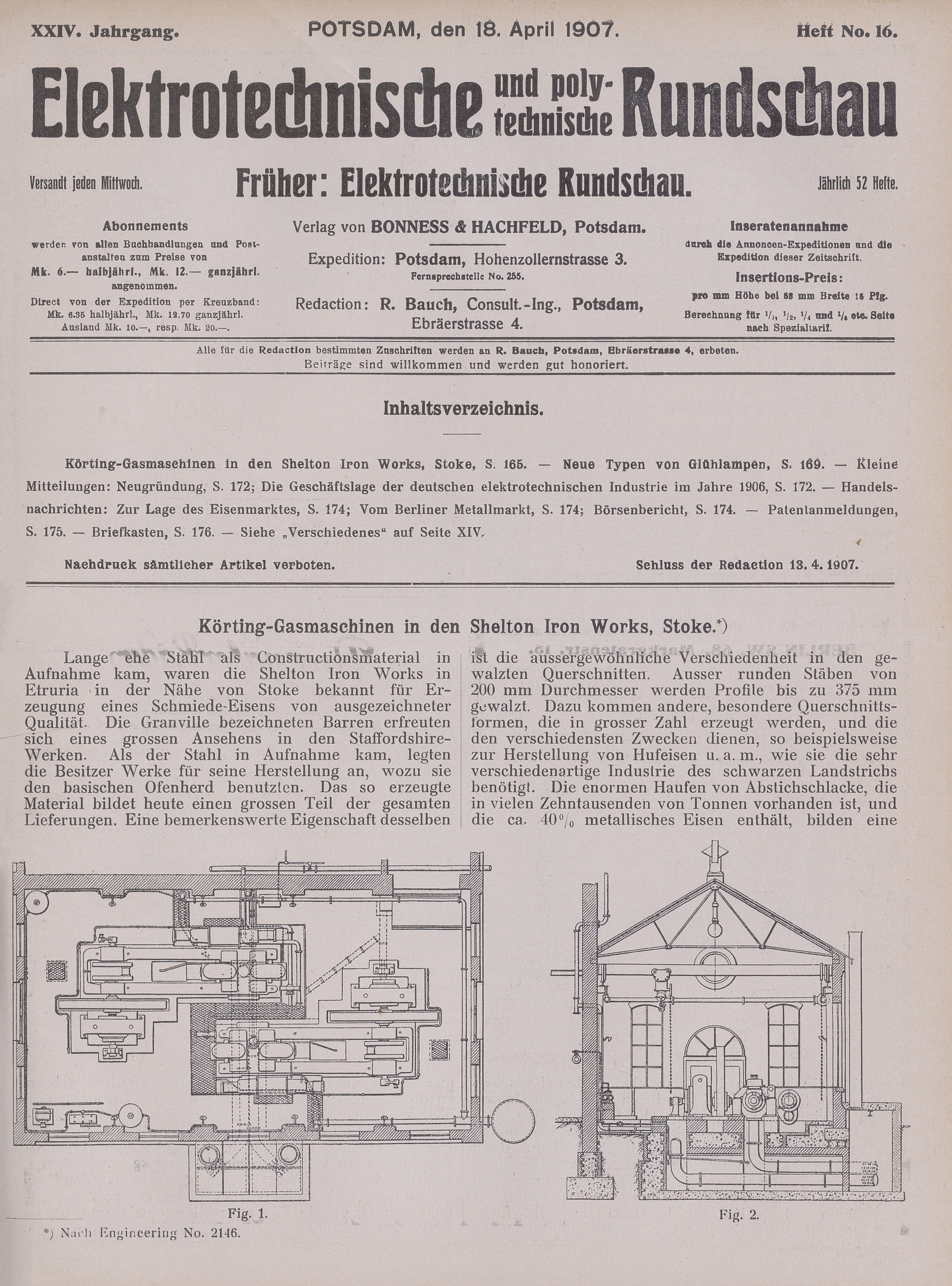 Elektrotechnische und polytechnische Rundschau, XXIV. Jahrgang, Heft No. 16