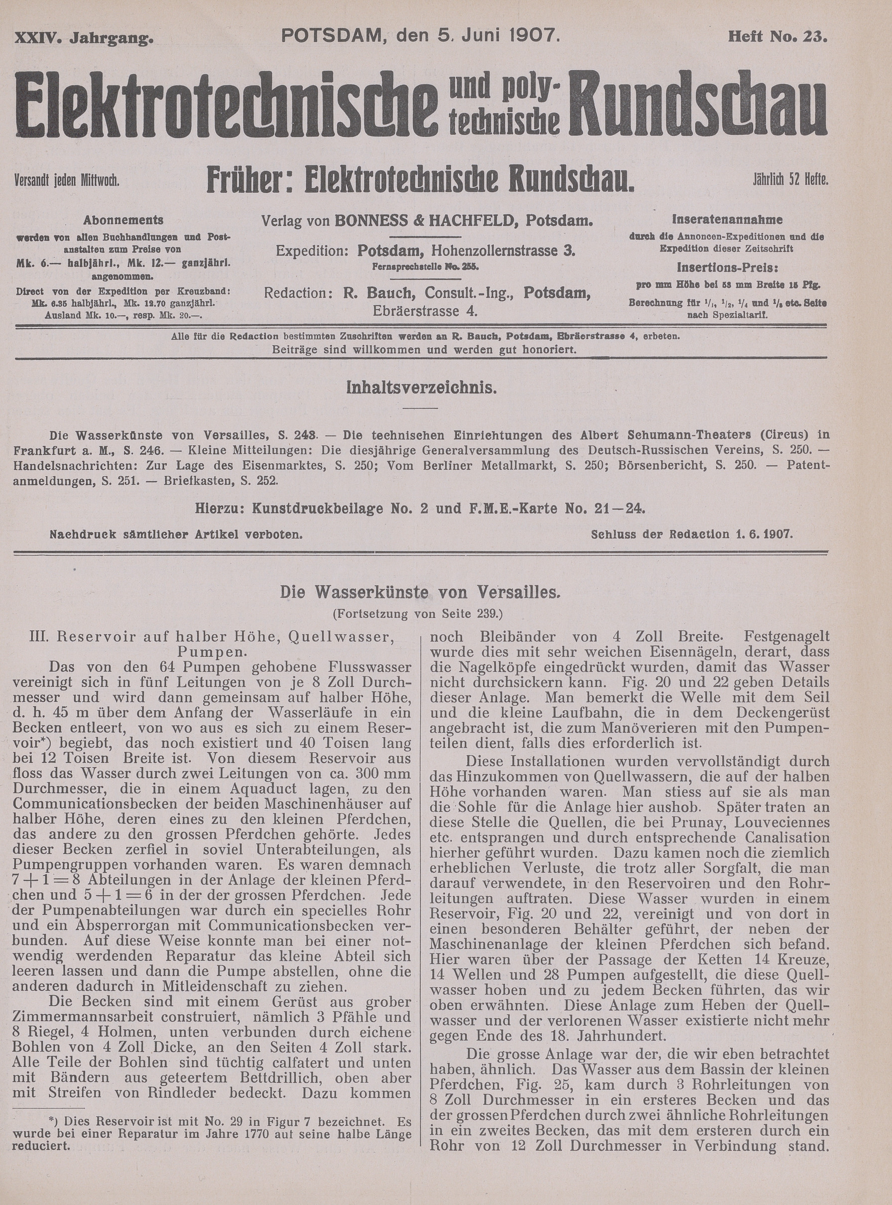 Elektrotechnische und polytechnische Rundschau, XXIV. Jahrgang, Heft No. 23