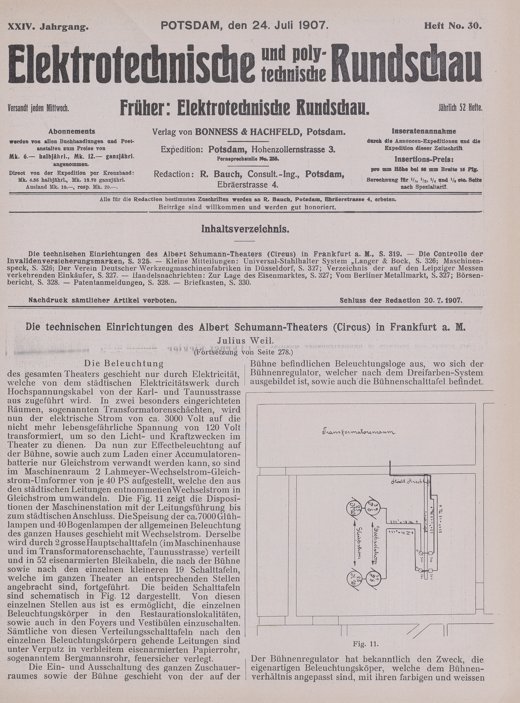Elektrotechnische und polytechnische Rundschau, XXIV. Jahrgang, Heft No. 30