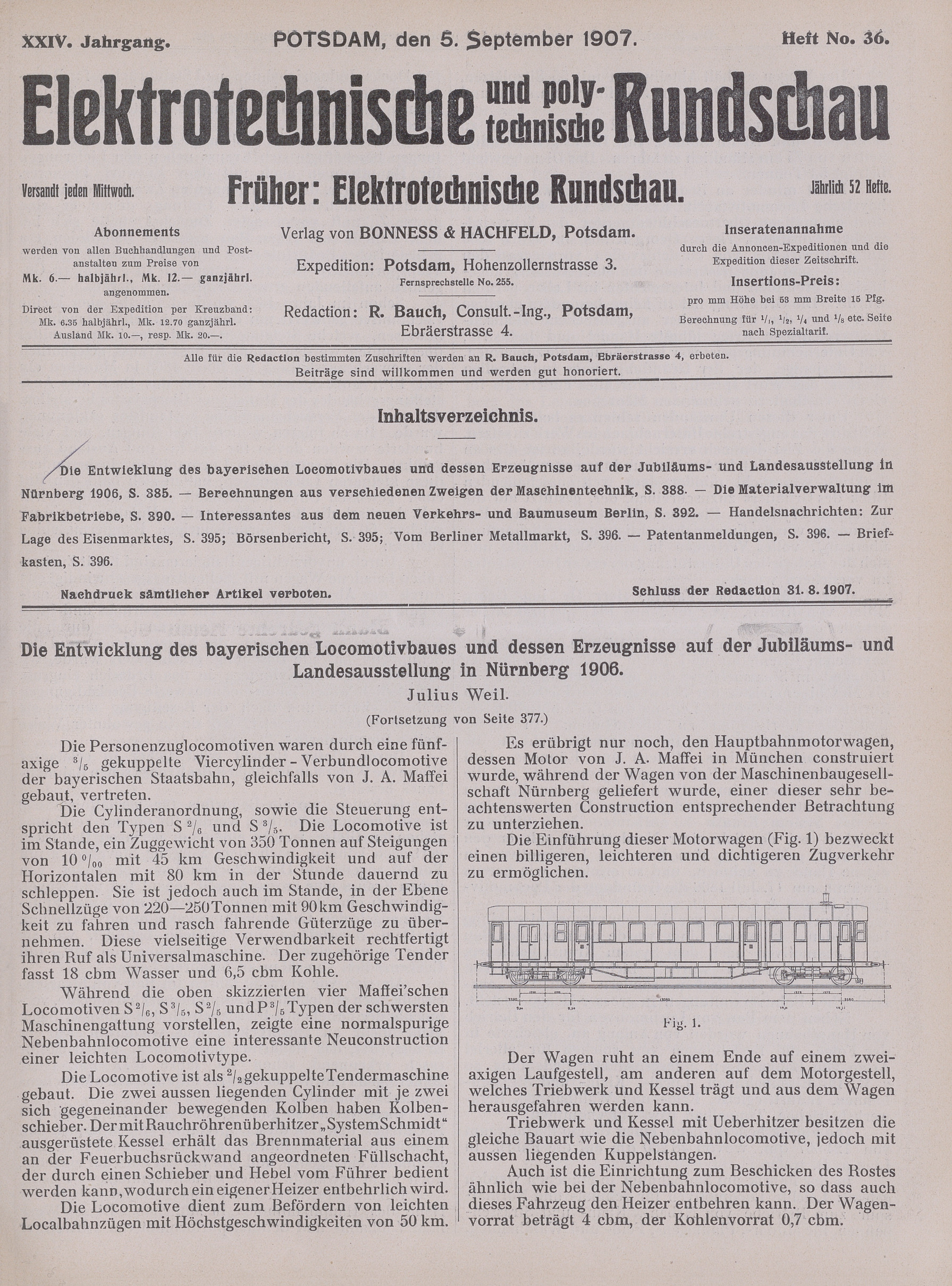 Elektrotechnische und polytechnische Rundschau, XXIV. Jahrgang, Heft No. 36