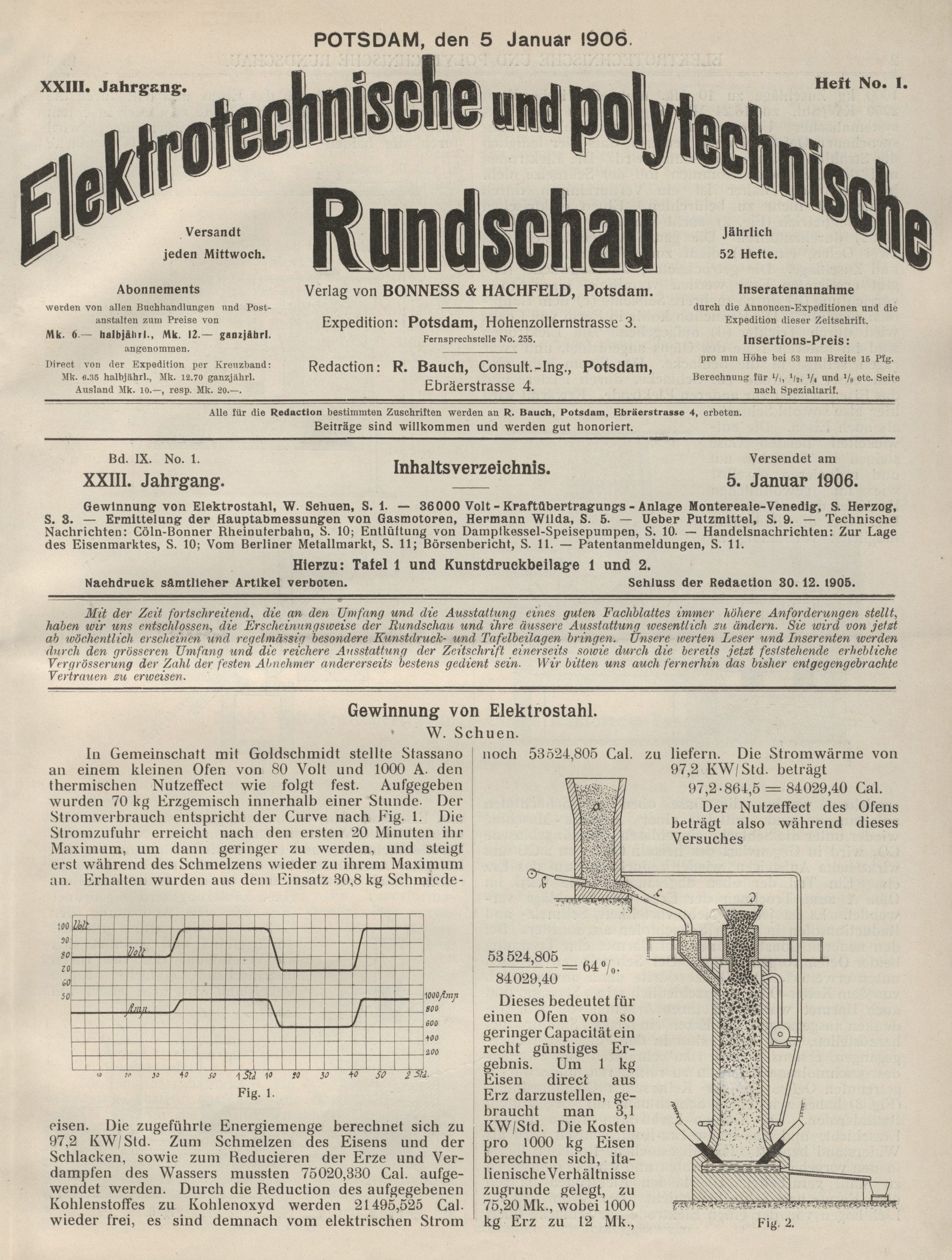 Elektrotechnische und polytechnische Rundschau, XXIII. Jahrgang, Heft No. 1