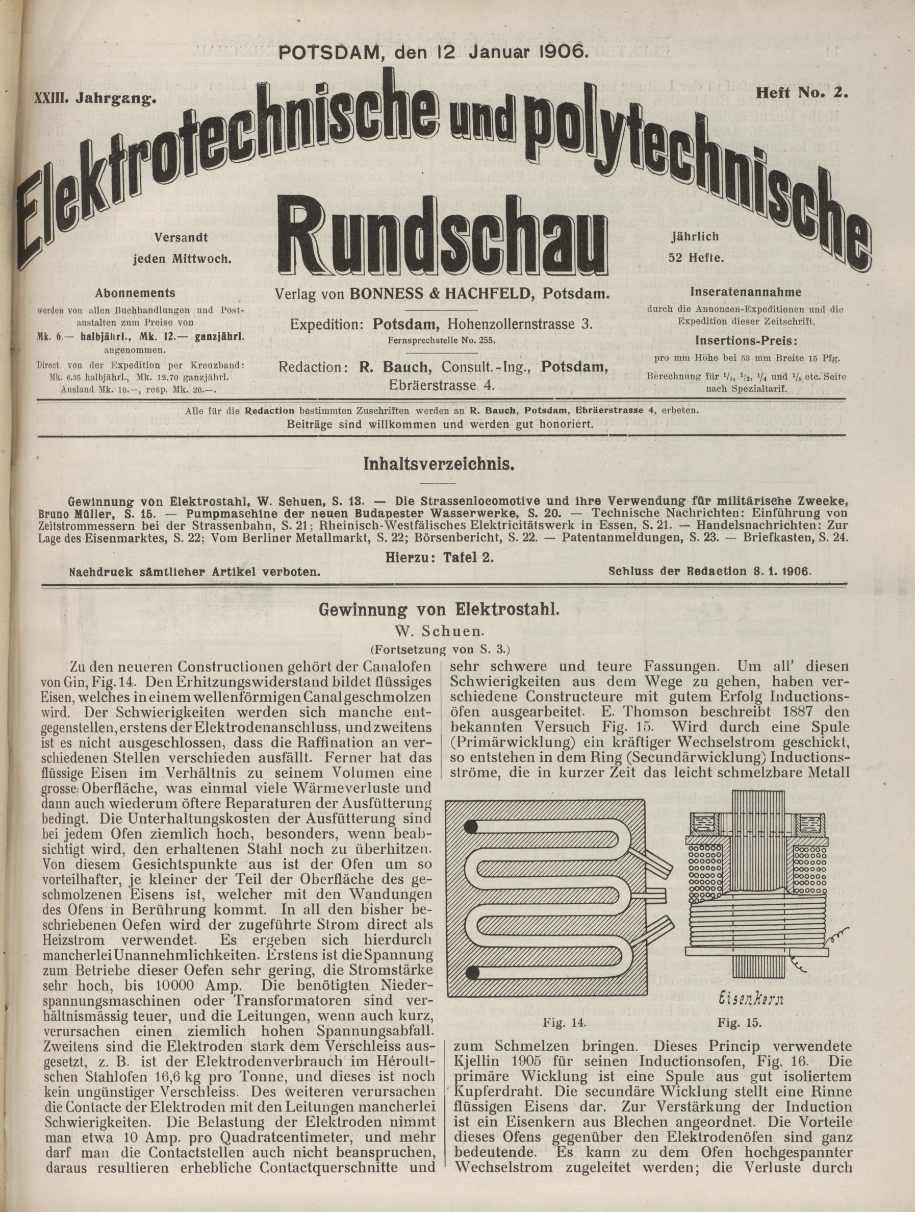 Elektrotechnische und polytechnische Rundschau, XXIII. Jahrgang, Heft No. 2