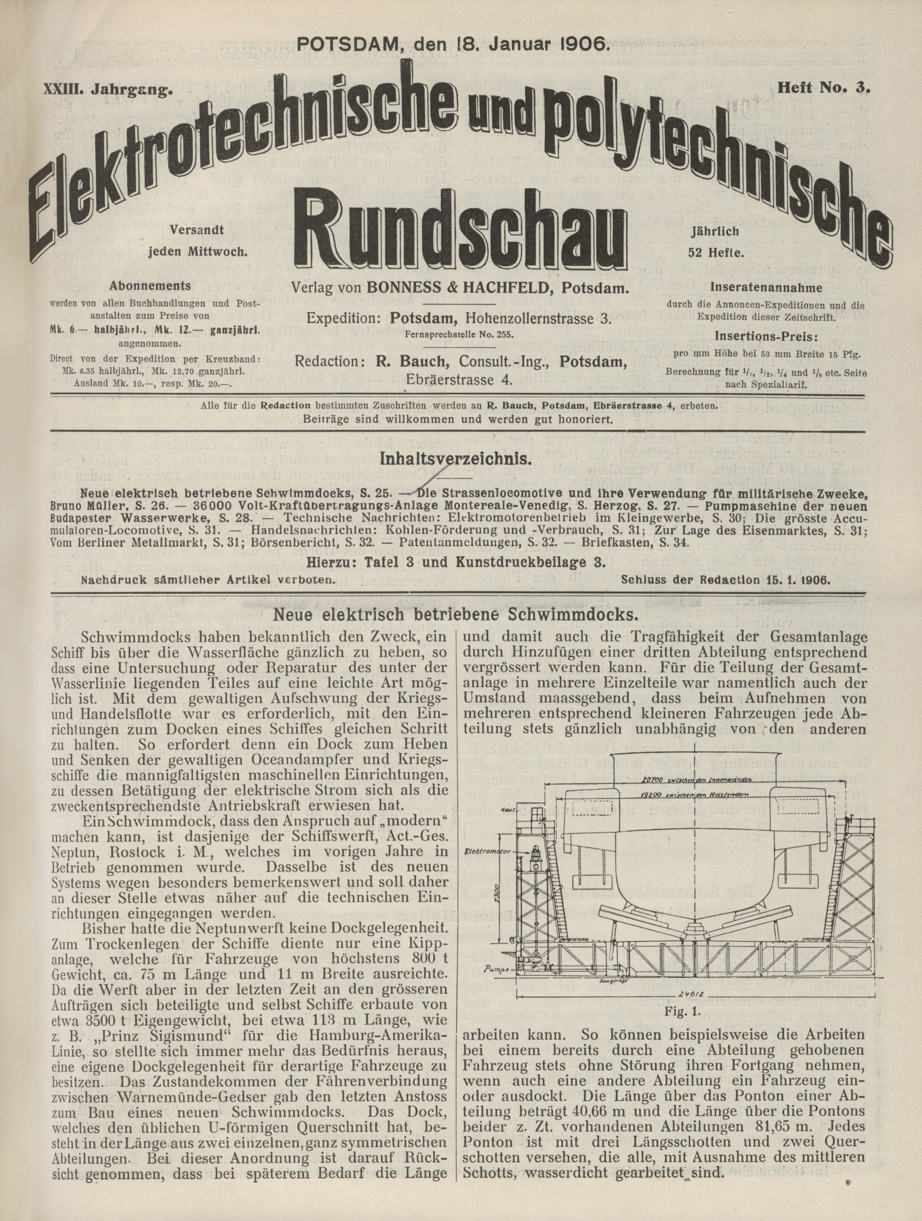 Elektrotechnische und polytechnische Rundschau, XXIII. Jahrgang, Heft No. 3