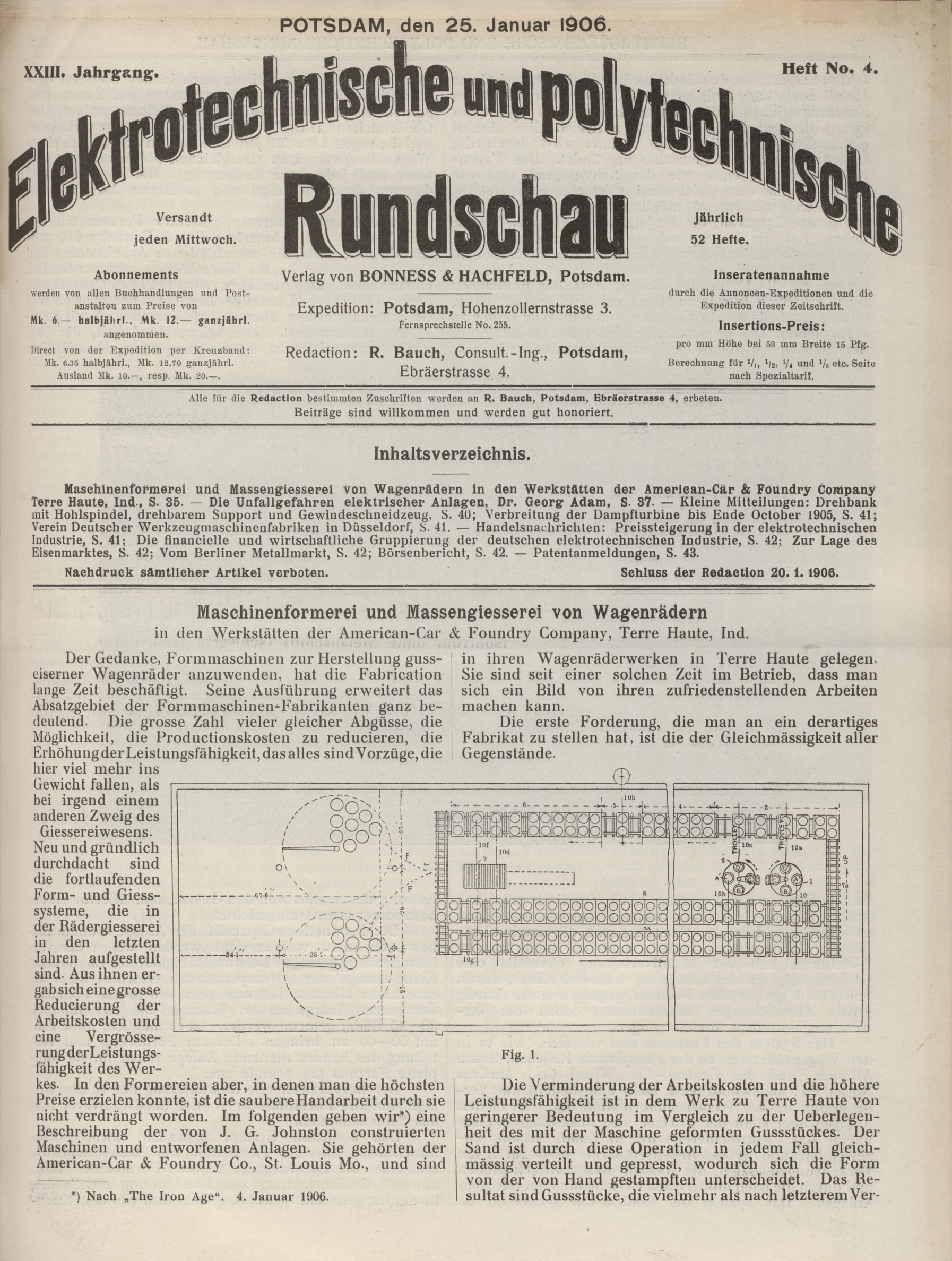 Elektrotechnische und polytechnische Rundschau, XXIII. Jahrgang, Heft No. 4