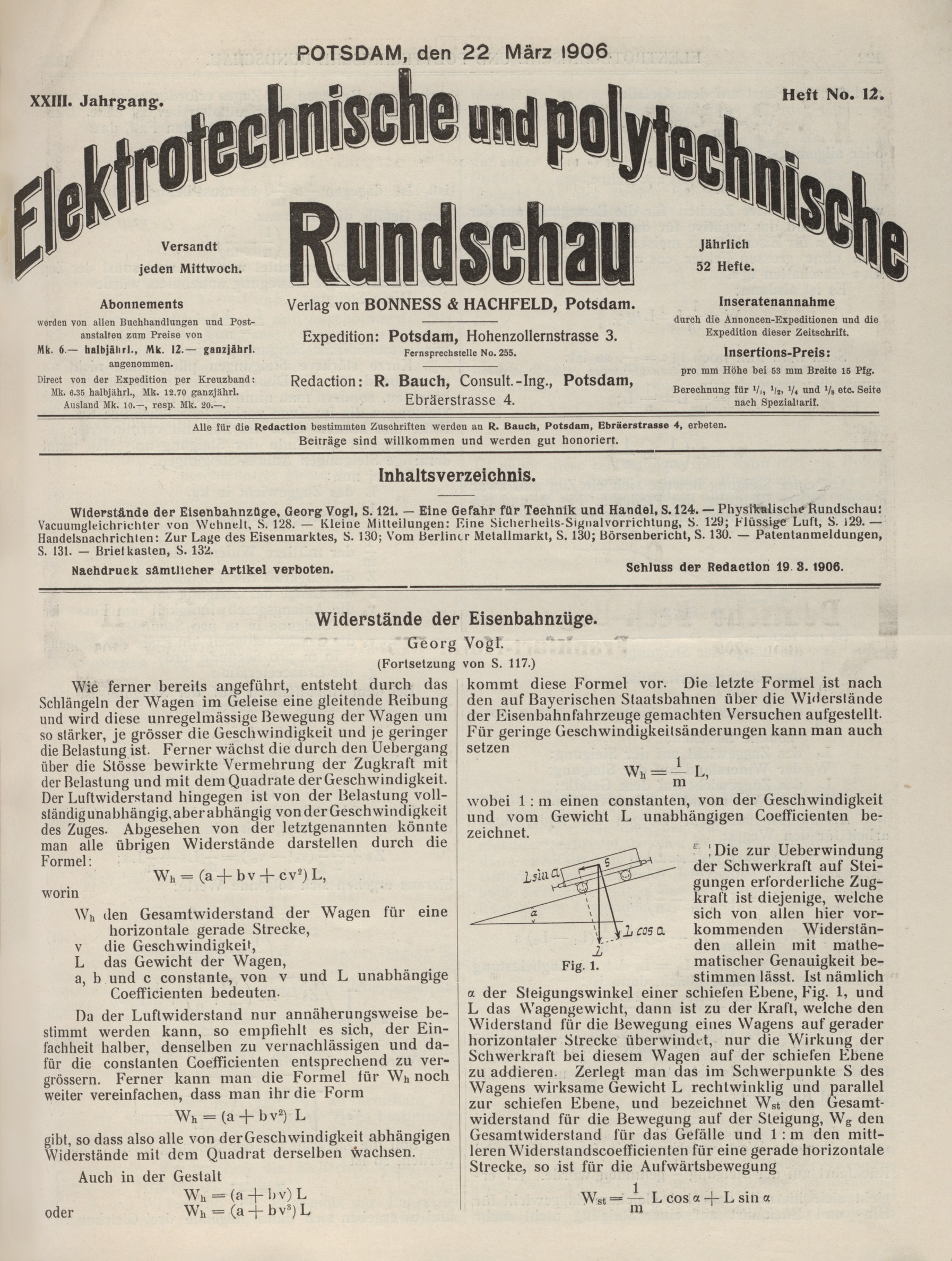 Elektrotechnische und polytechnische Rundschau, XXIII. Jahrgang, Heft No. 12
