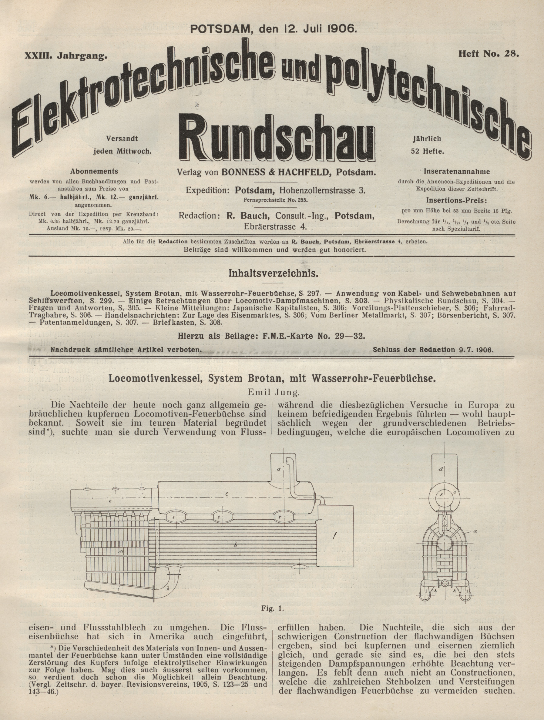 Elektrotechnische und polytechnische Rundschau, XXIII. Jahrgang, Heft No. 28