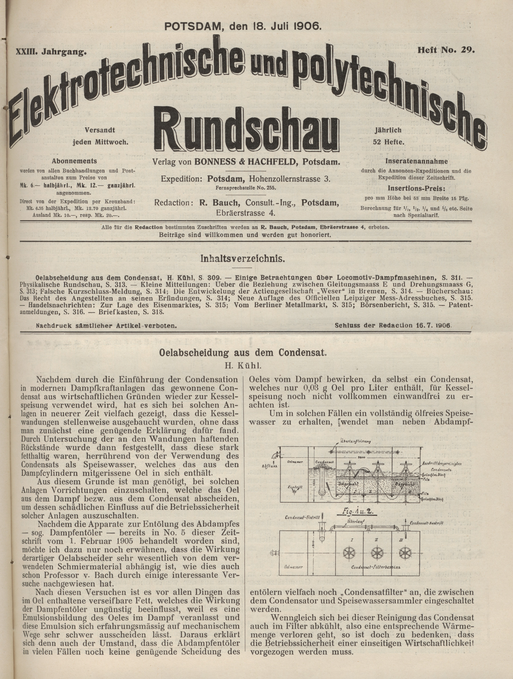 Elektrotechnische und polytechnische Rundschau, XXIII. Jahrgang, Heft No. 29