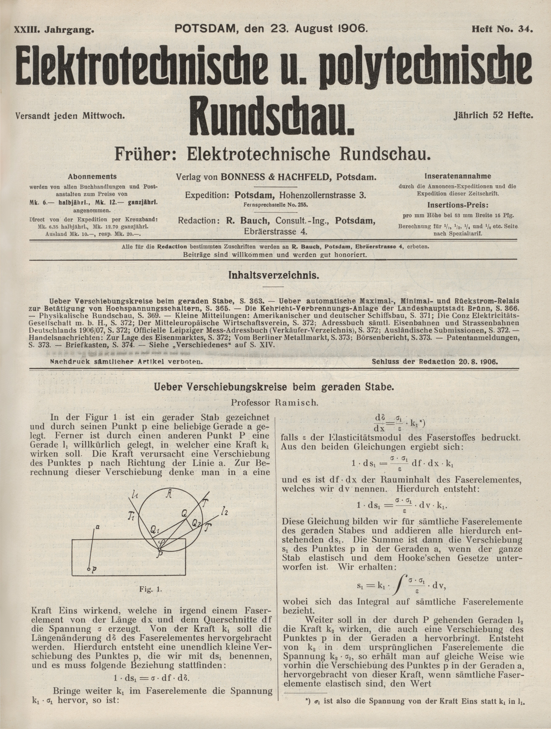 Elektrotechnische und polytechnische Rundschau, XXIII. Jahrgang, Heft No. 34