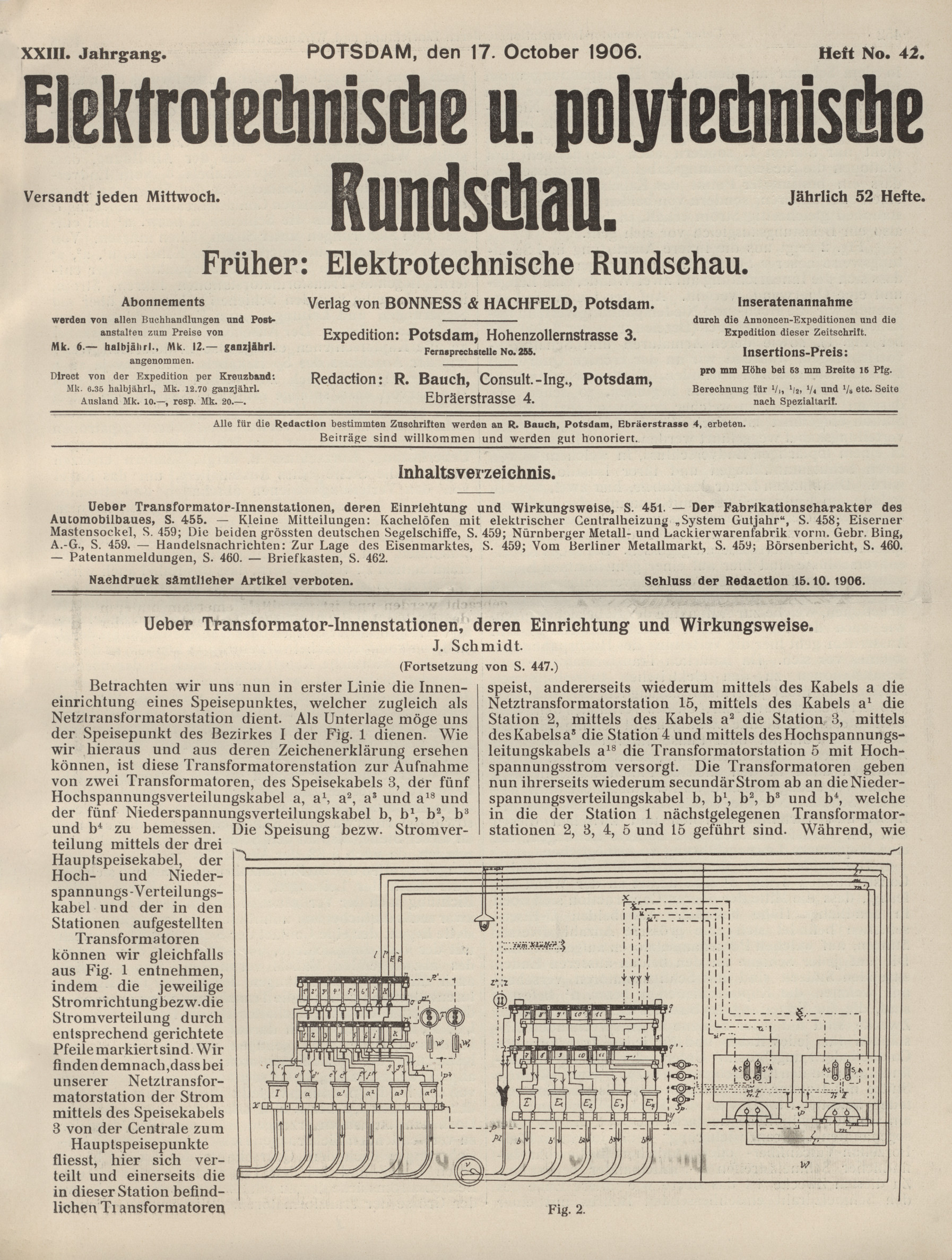 Elektrotechnische und polytechnische Rundschau, XXIII. Jahrgang, Heft No. 42