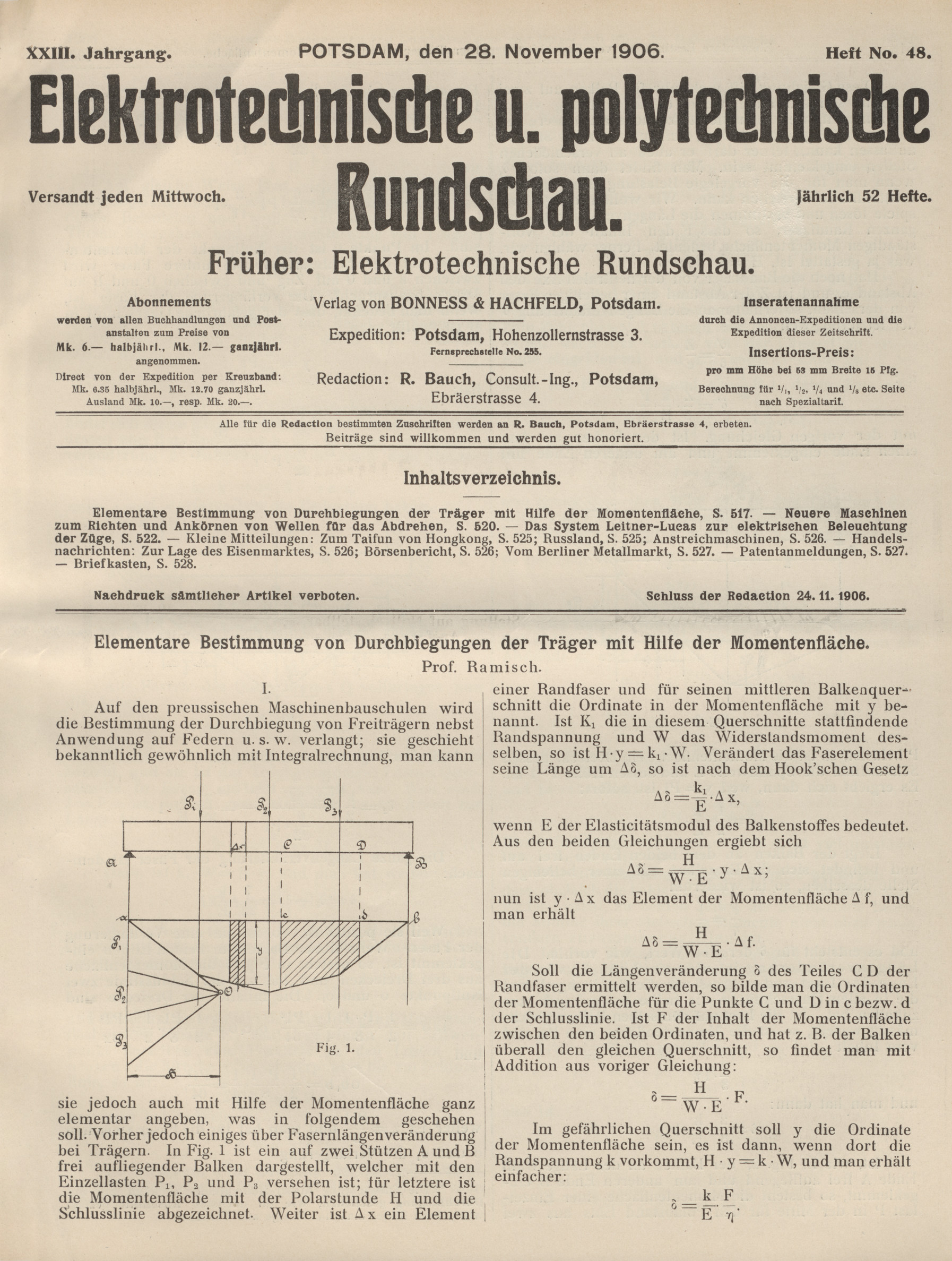 Elektrotechnische und polytechnische Rundschau, XXIII. Jahrgang, Heft No. 48