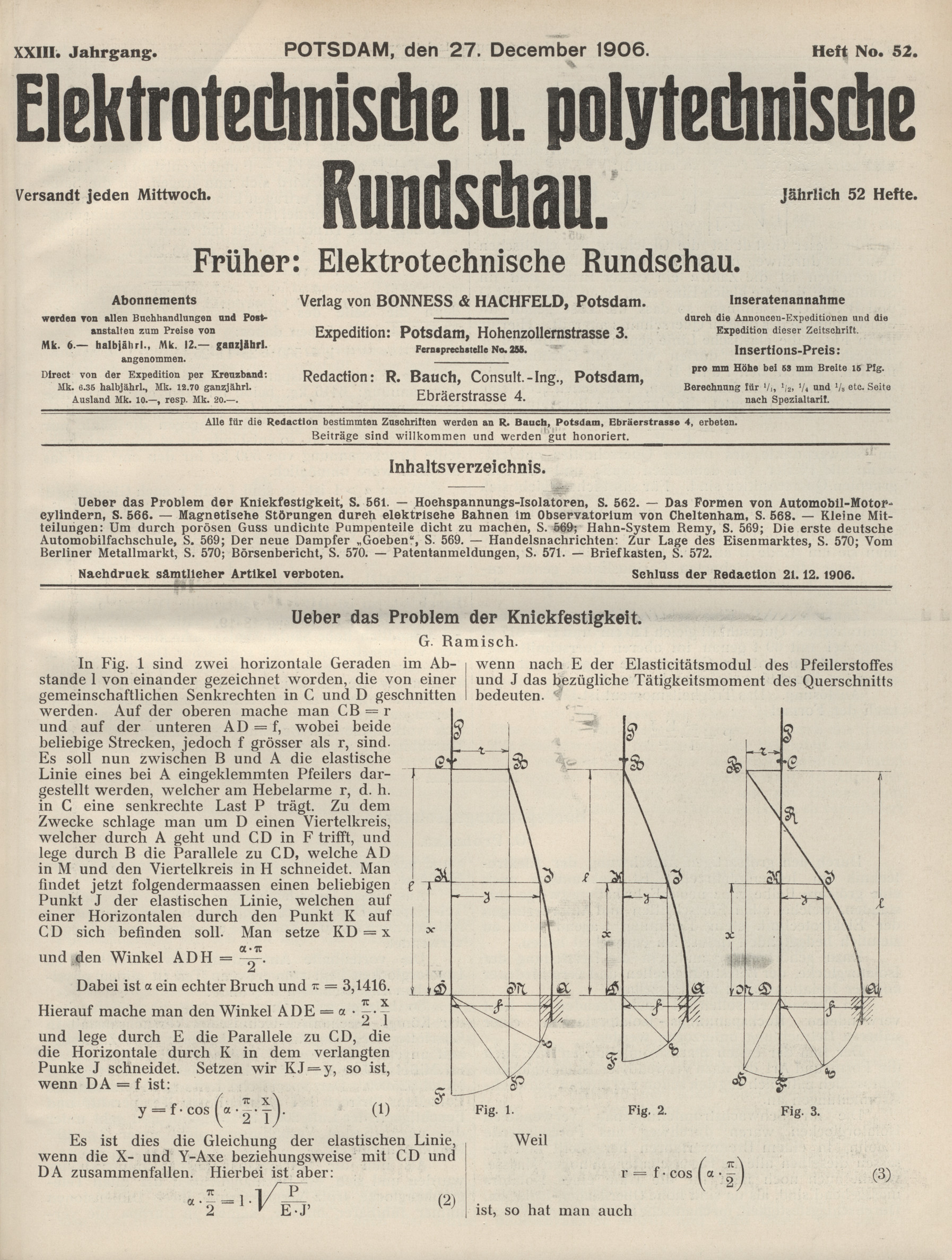 Elektrotechnische und polytechnische Rundschau, XXIII. Jahrgang, Heft No. 52
