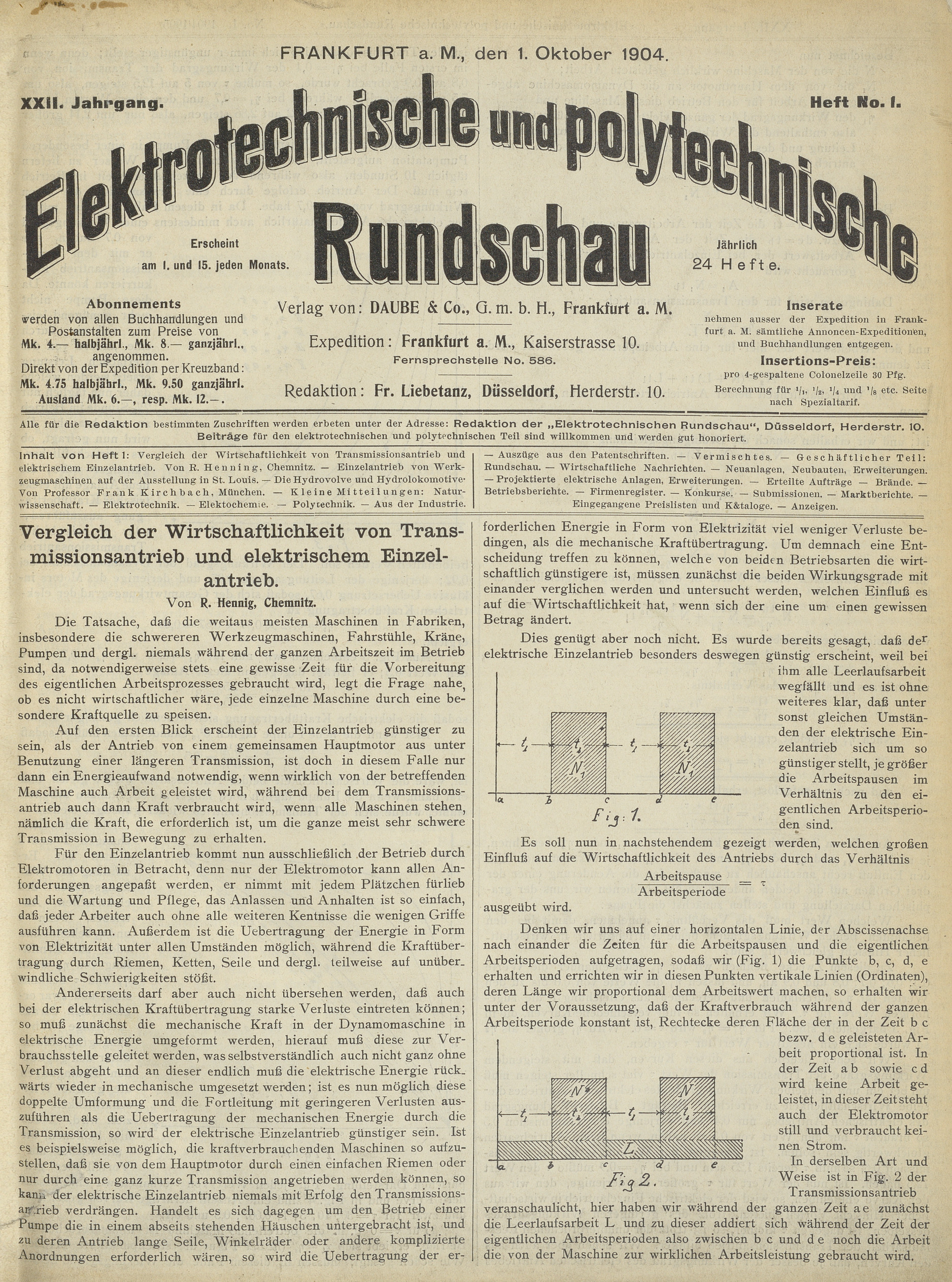 Elektrotechnische und polytechnische Rundschau, XXII. Jahrgang, Heft No. 1