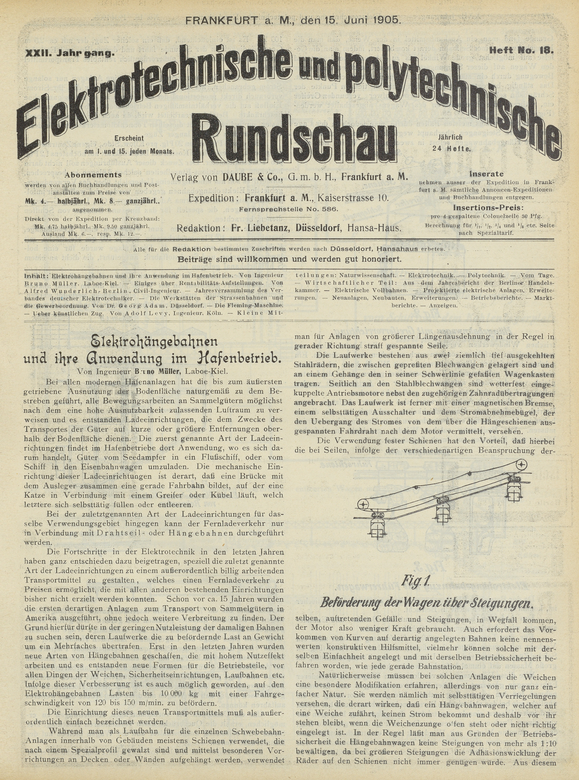 Elektrotechnische und polytechnische Rundschau, XXII. Jahrgang, Heft No. 18