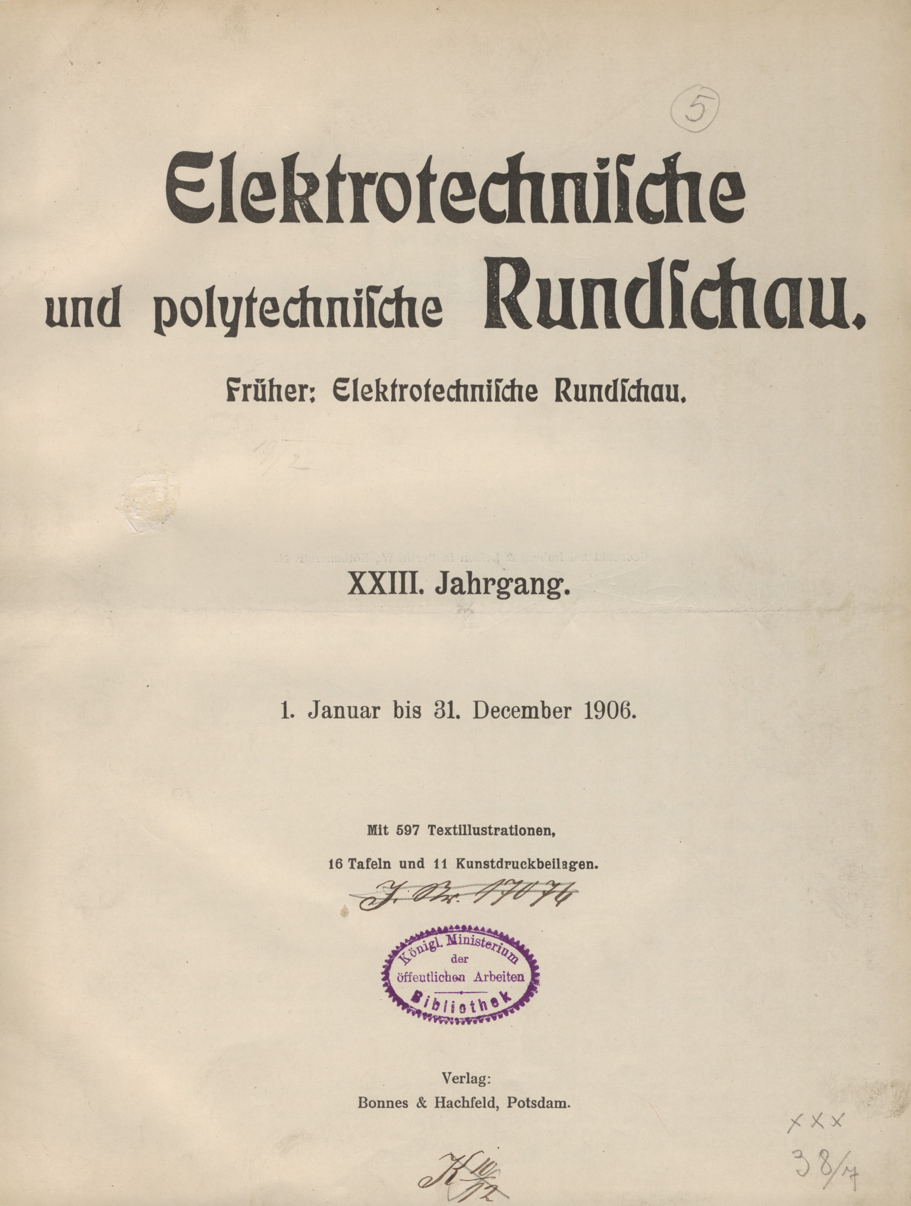 Elektrotechnische und polytechnische Rundschau,1906,  Index