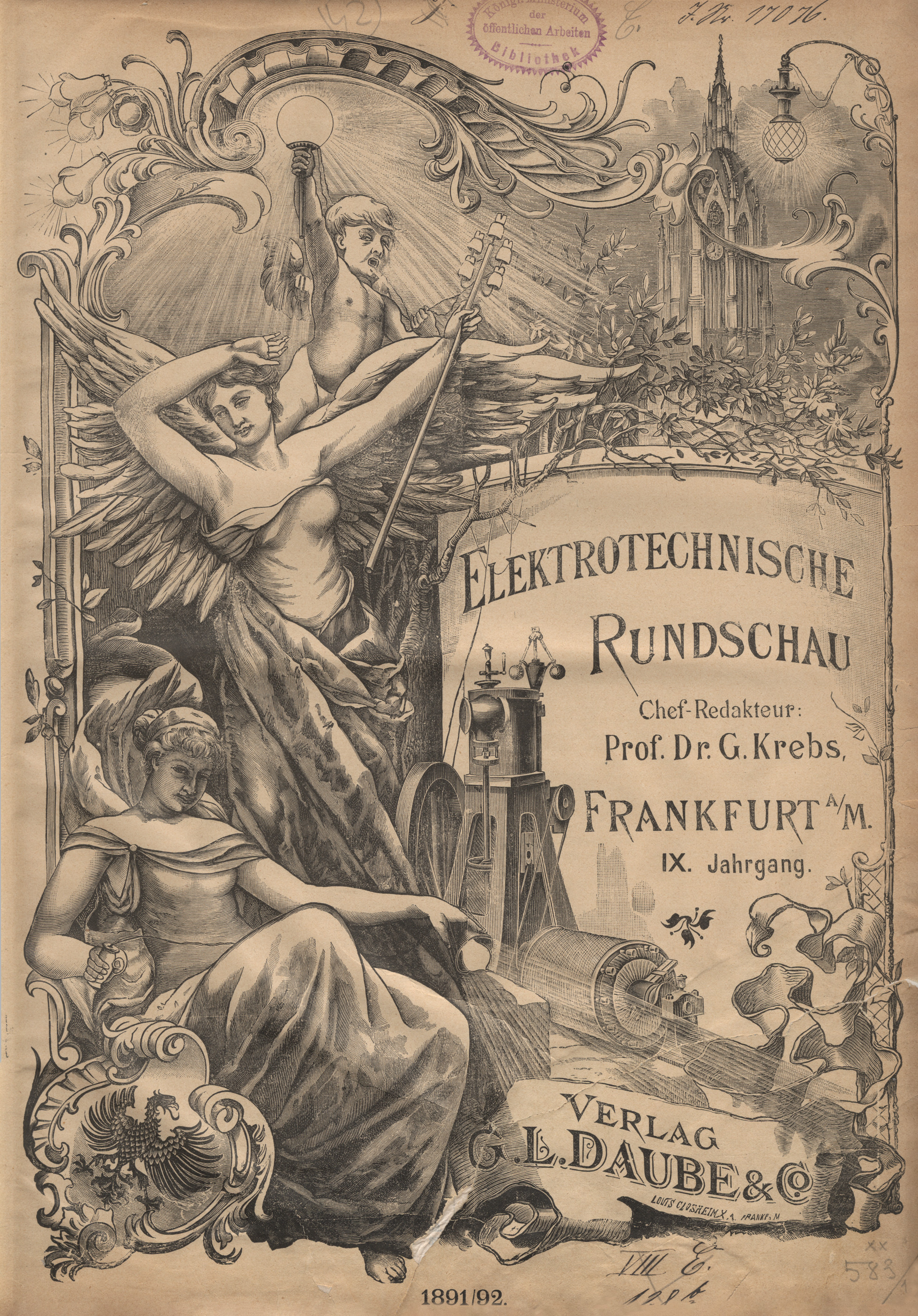 Elektrotechnische Rundschau : Zeitschrift für die Leistungen und Fortschritte auf dem Gebiete der angewandten Elektrizitätslehre, 1891/92, Index