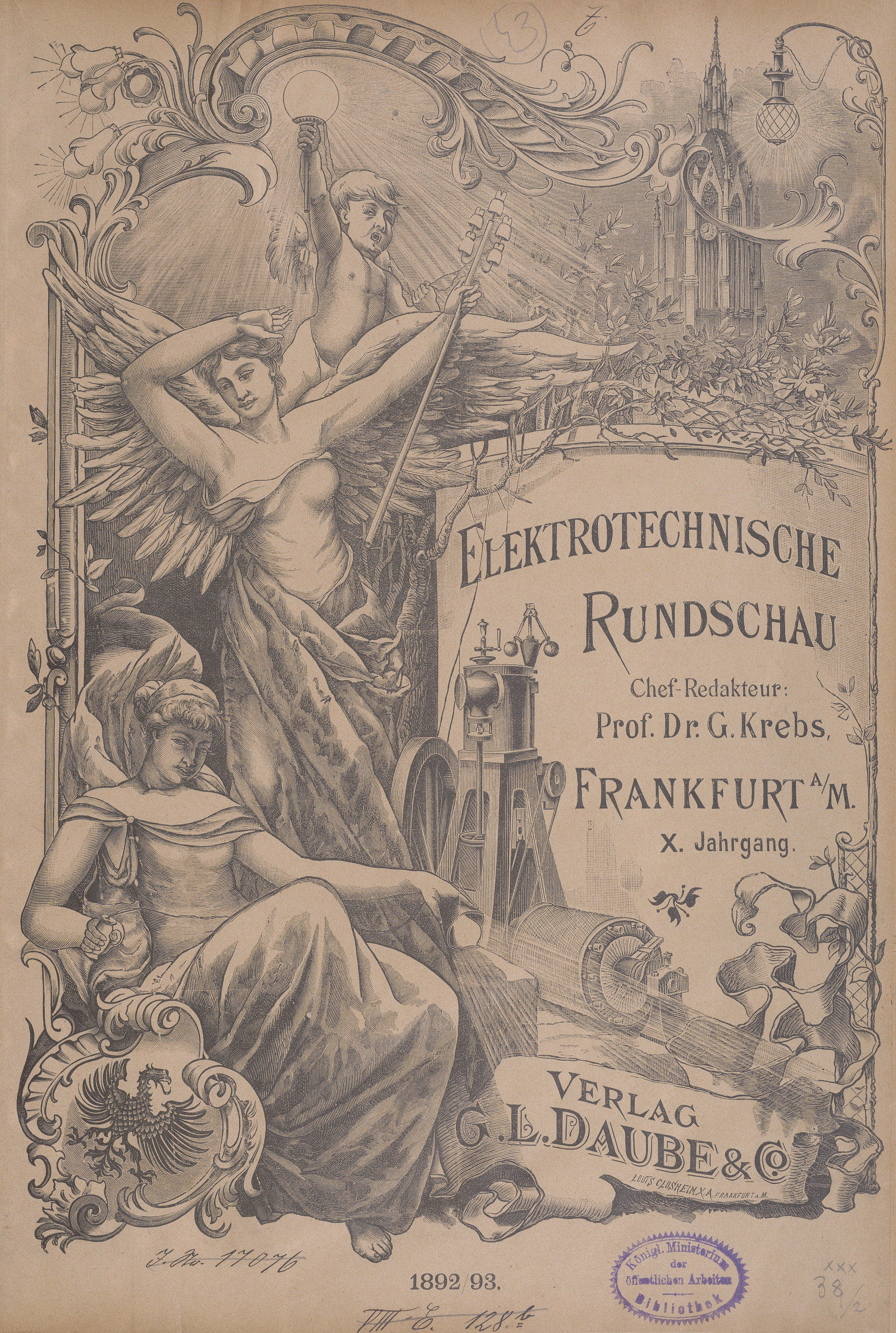 Elektrotechnische Rundschau : Zeitschrift für die Leistungen und Fortschritte auf dem Gebiete der angewandten Elektrizitätslehre, 1892/1893, Index