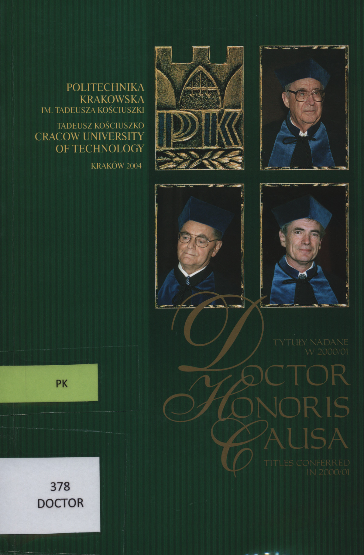 Doctor honoris causa : tytuły nadane w 2000/01