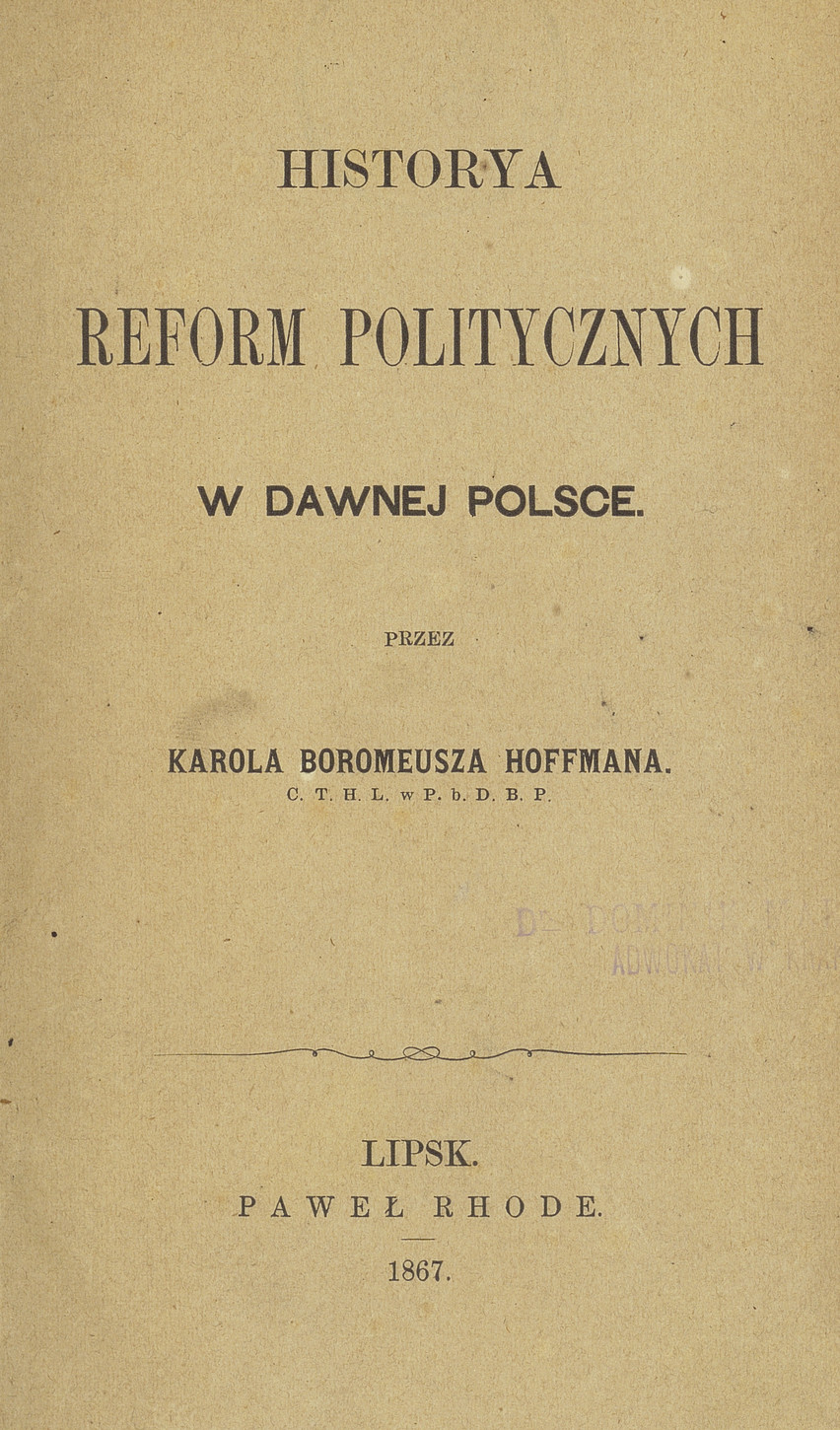 Historya reform politycznych w dawnej Polsce
