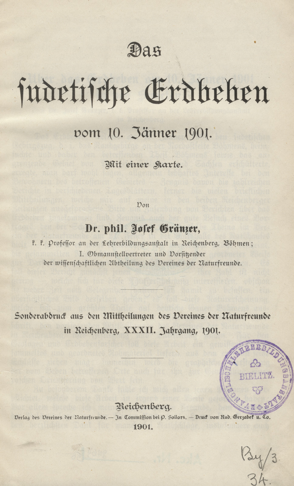 Das sudetische Erdbeben vom 10. Jänner 1901