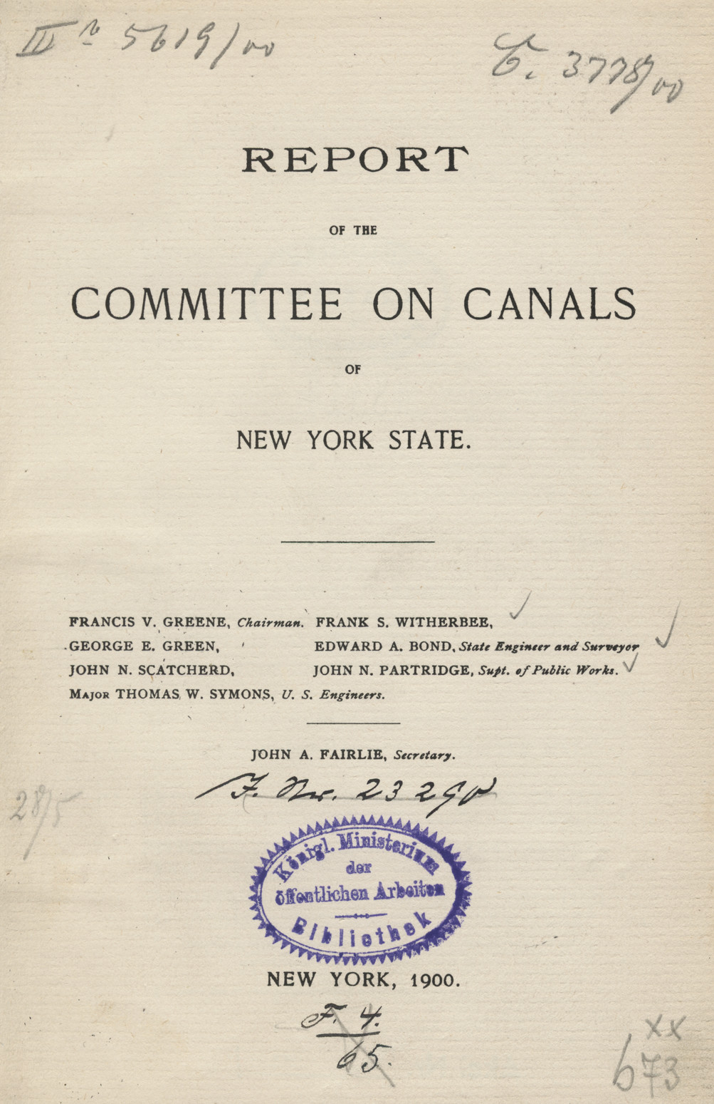 Report of the Committee on Canal of New York State