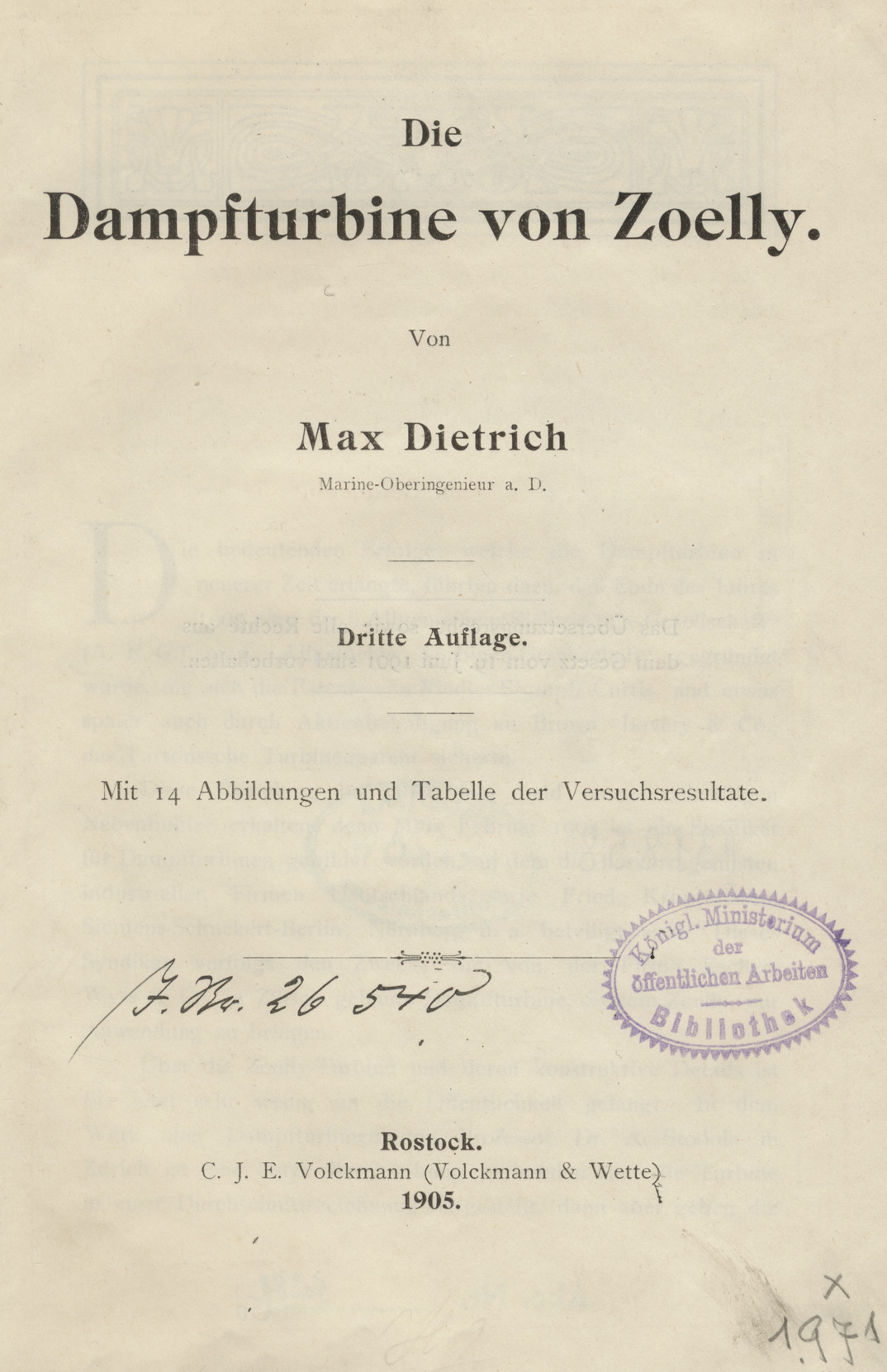 Die Dampfturbine von Zoelly