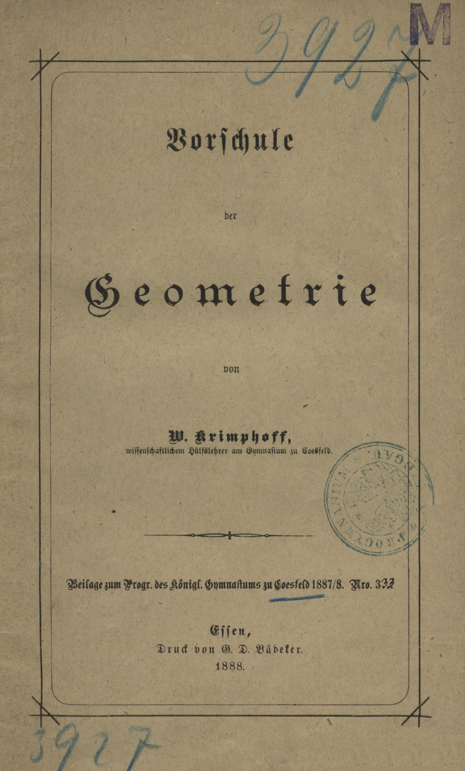 Vorschule der Geometrie