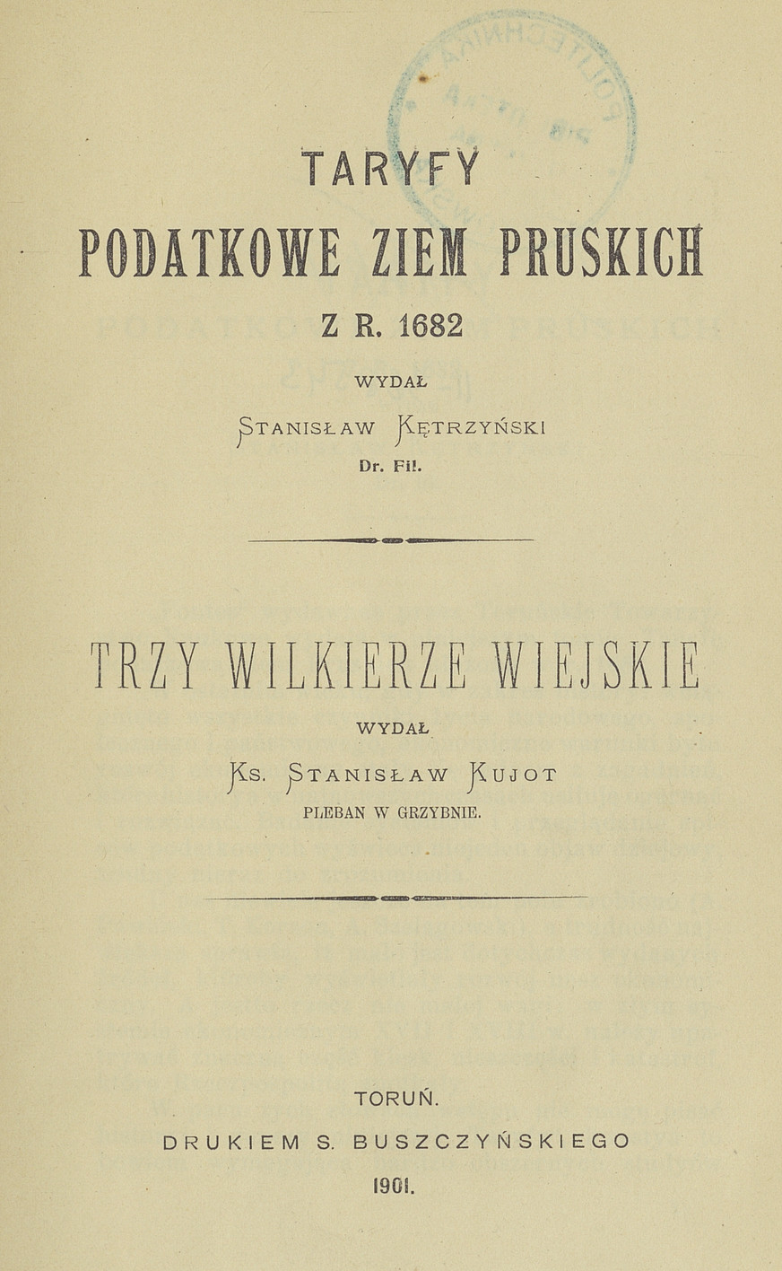 Taryfy podatkowe ziem pruskich z r. 1682