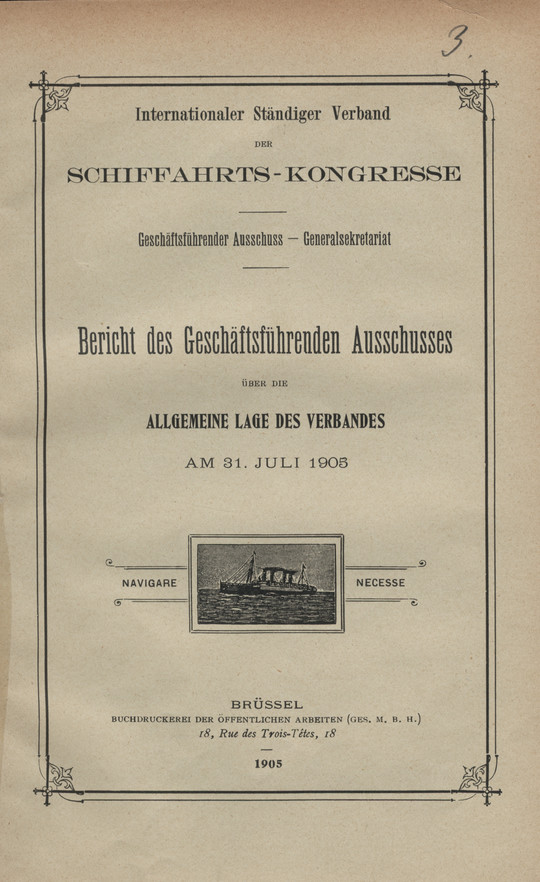 Bericht des Geschäftsführenden Ausschusses über die allgemeine Lage des Verbandes am 31. Juli 1905